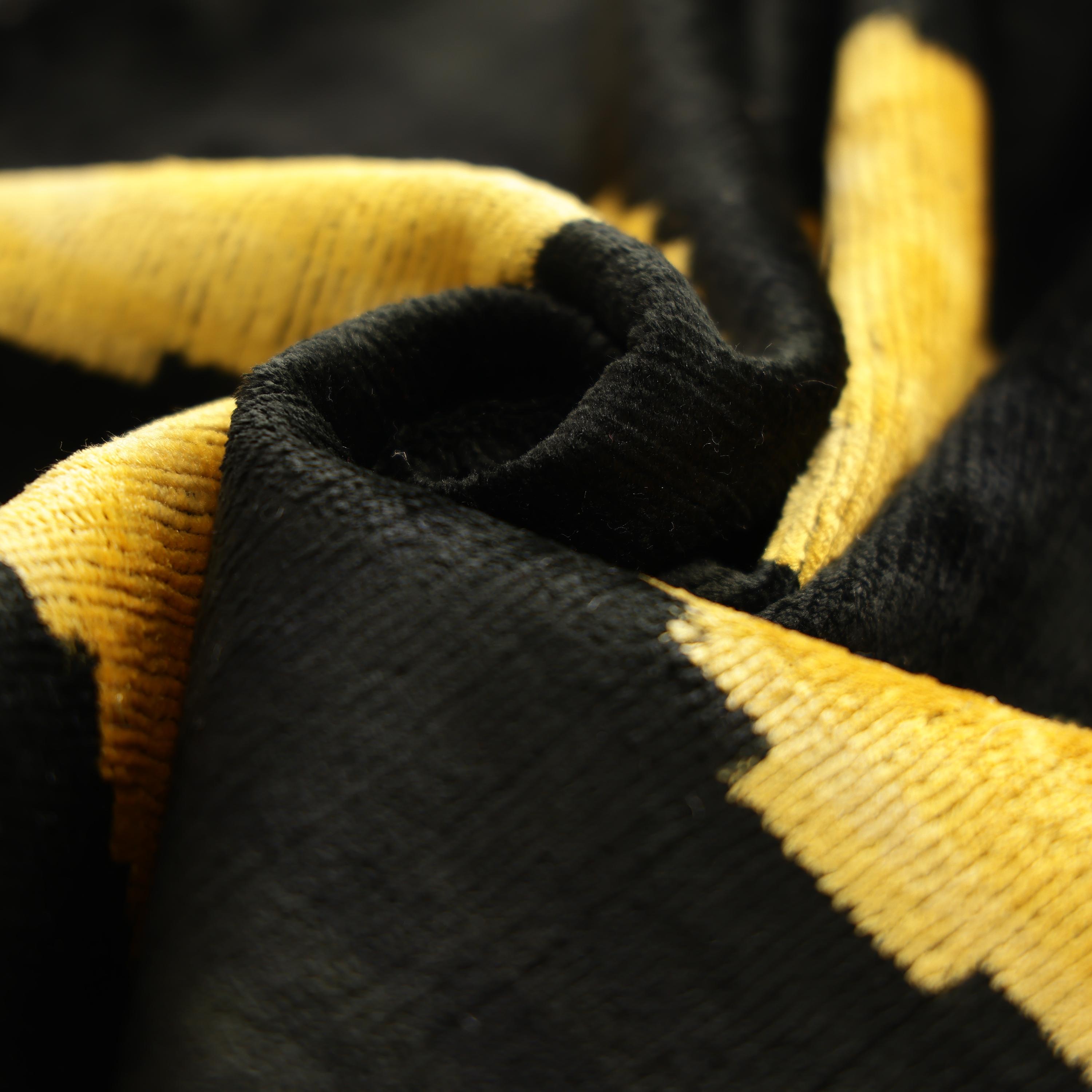 Luxury Black & Gold Silk Velvet Pillow 20x20 Inch | Handmade