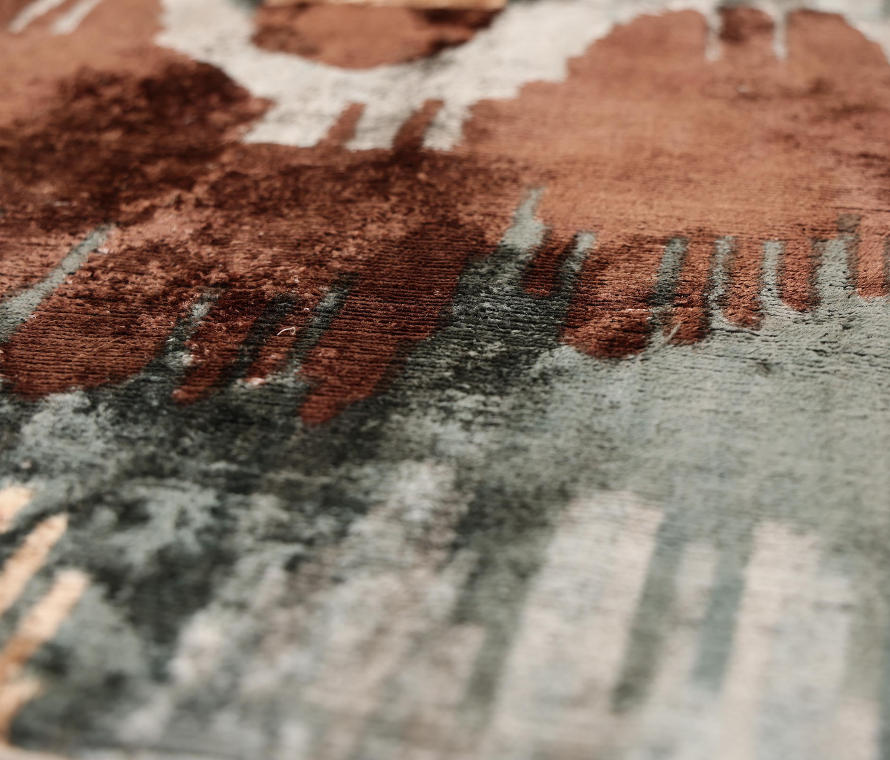 Handmade Organic Silk Velvet Pillow 20x20 | Earthy Modern Design