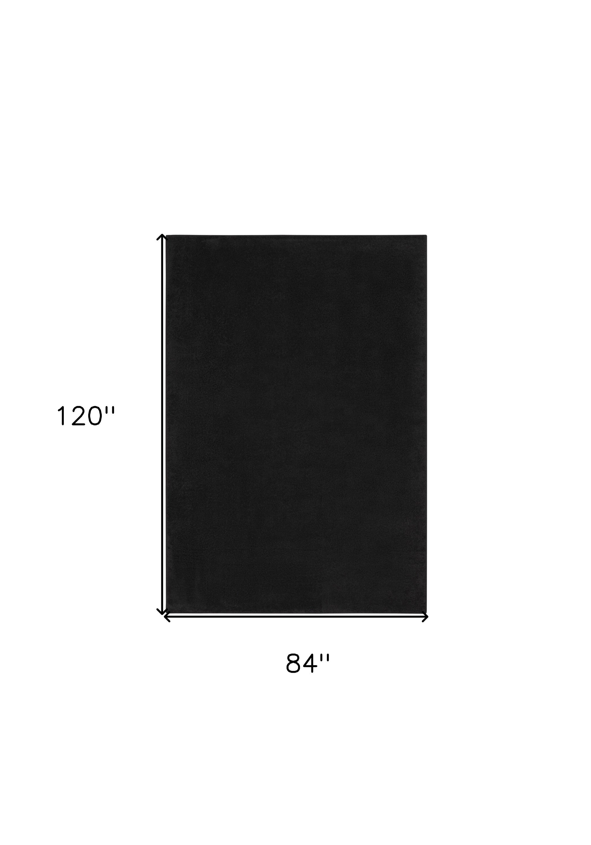 7' X 10' Black Stain Resistant Indoor Outdoor Area Rug-2