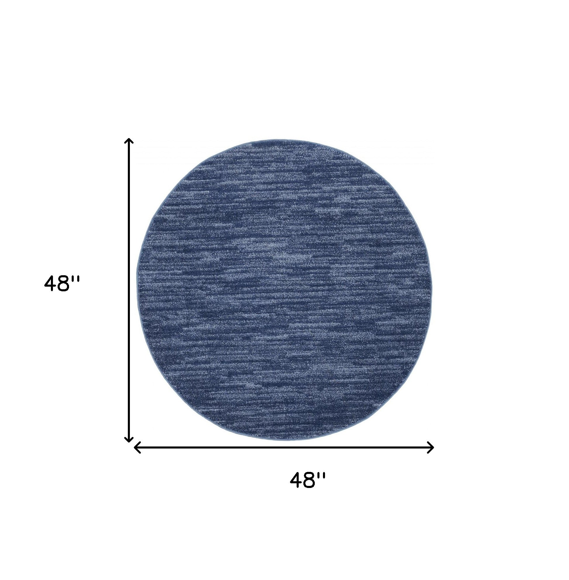 4' Blue Round Non Skid Indoor Outdoor Area Rug-2