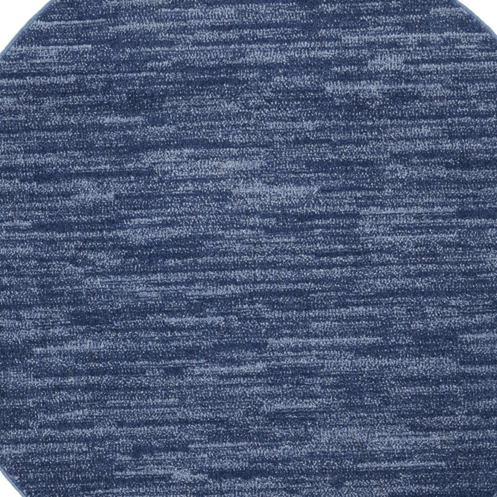 4' Blue Round Non Skid Indoor Outdoor Area Rug-4