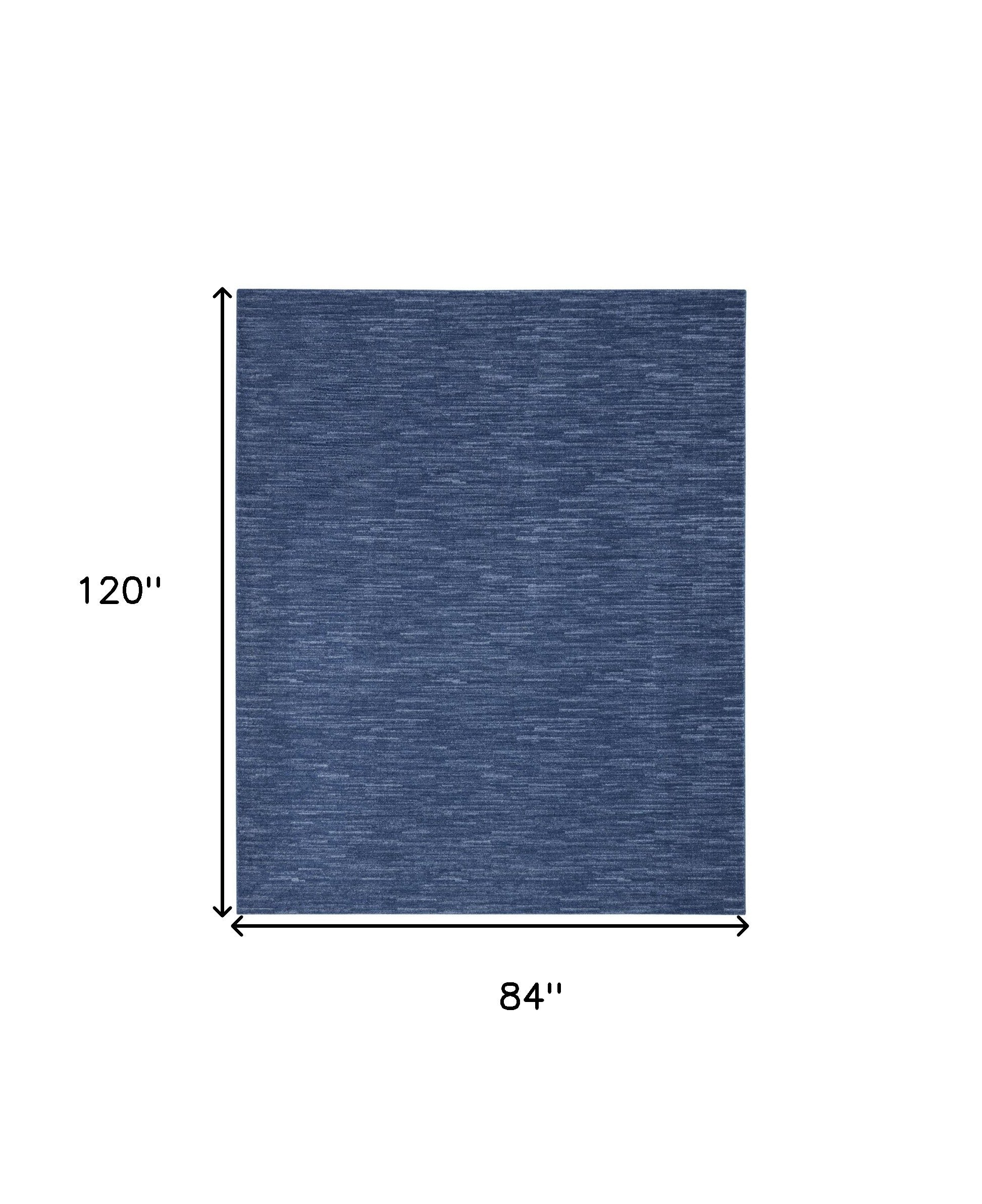 7' X 10' Blue Non Skid Indoor Outdoor Area Rug-2