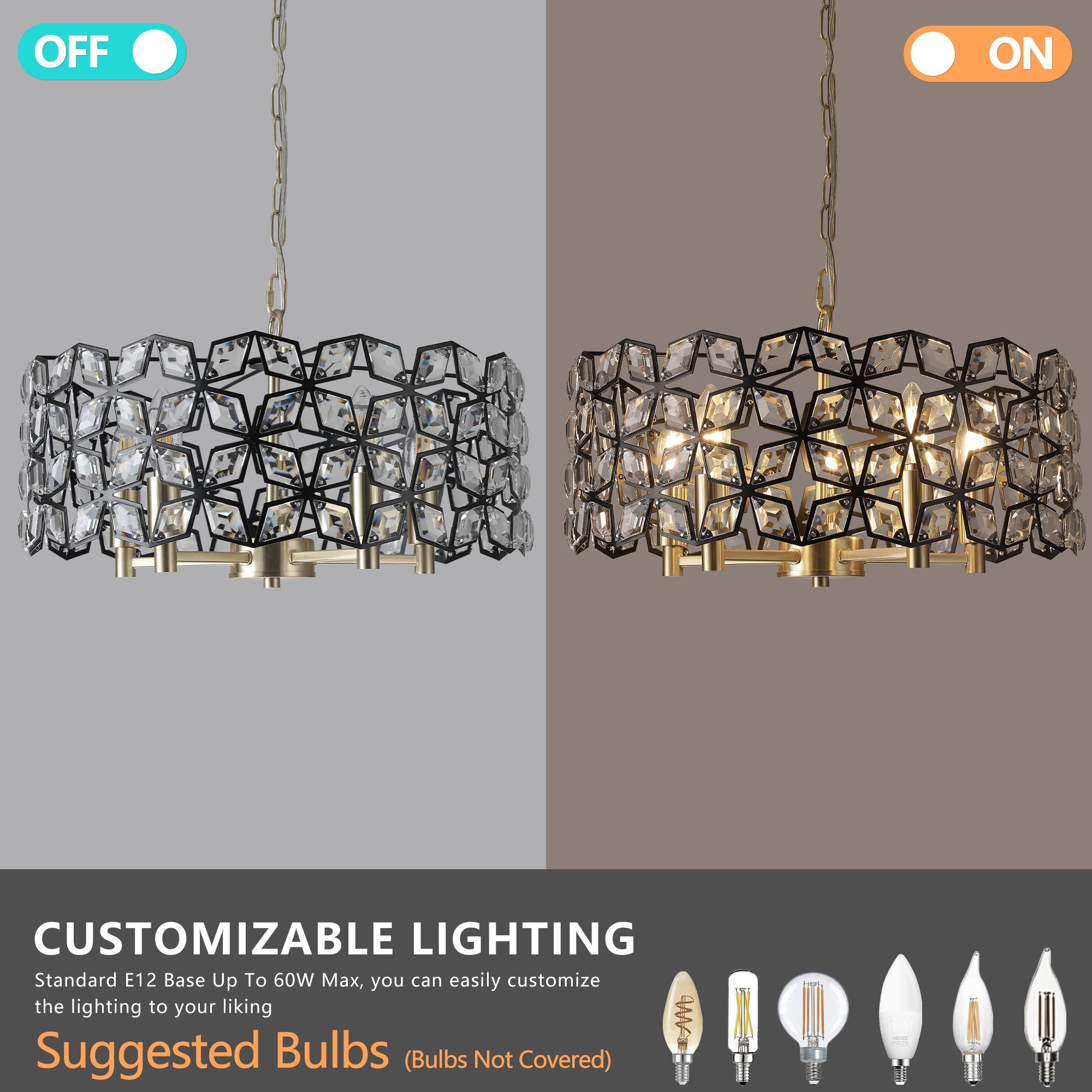 Modern Crystal Chandelier for Living-Room Round Cristal Lamp Luxury Home Decor  Light Fixture