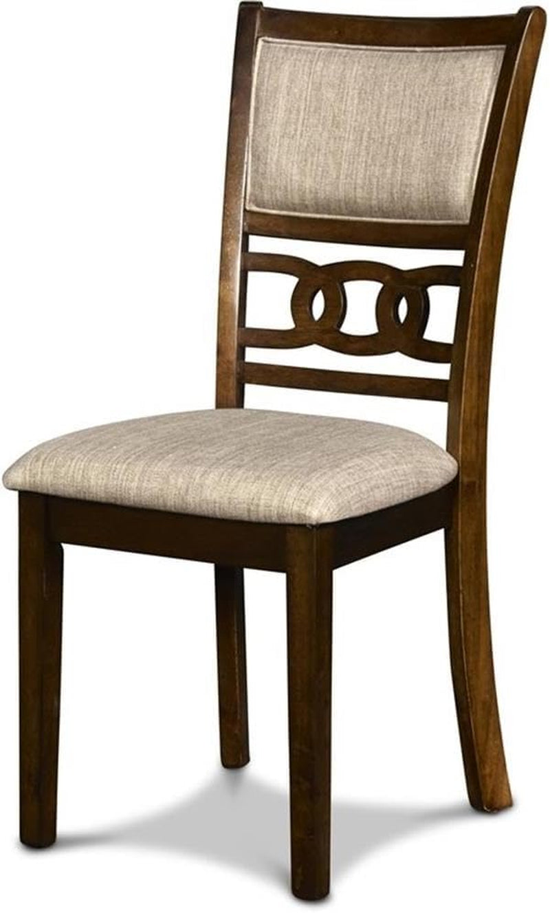 Elegant Solid Wood Circular Dining Set Cherry Brown