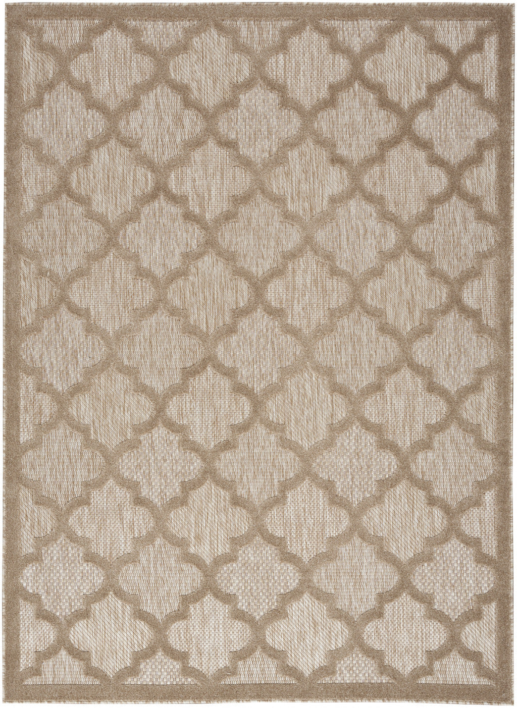 4' X 6' Natural Beige Ikat Indoor Outdoor Area Rug-0