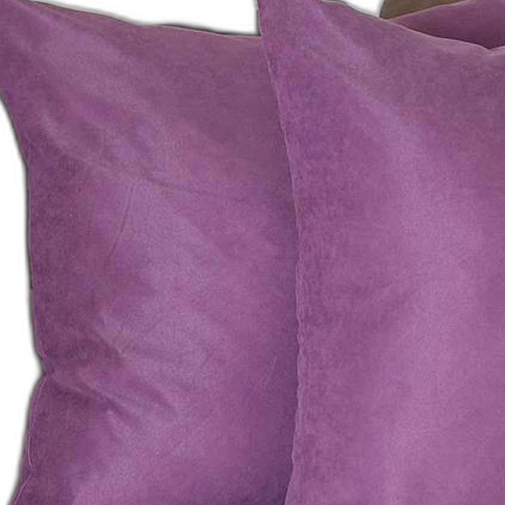 Set Of Two 22" X 22" Purple Polyester Zippered Pillow Cover-2