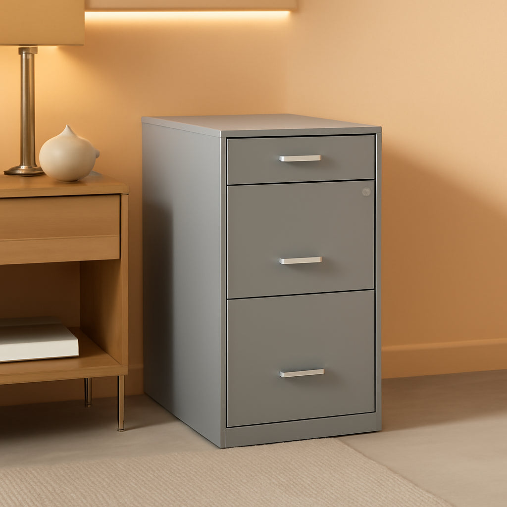 Space Solutions 18In Deep File Cabinet Arctic Silver