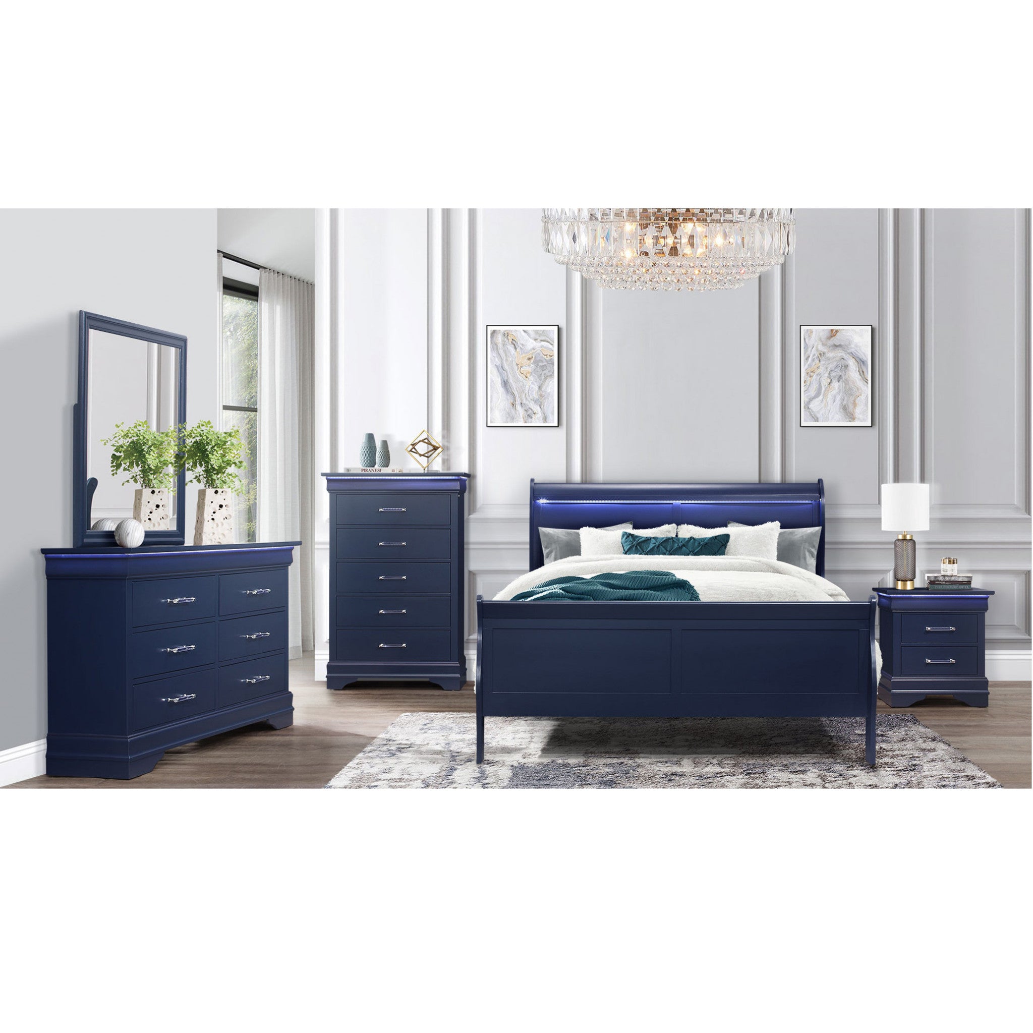 Solid Wood Standard Upholstered Bed-4