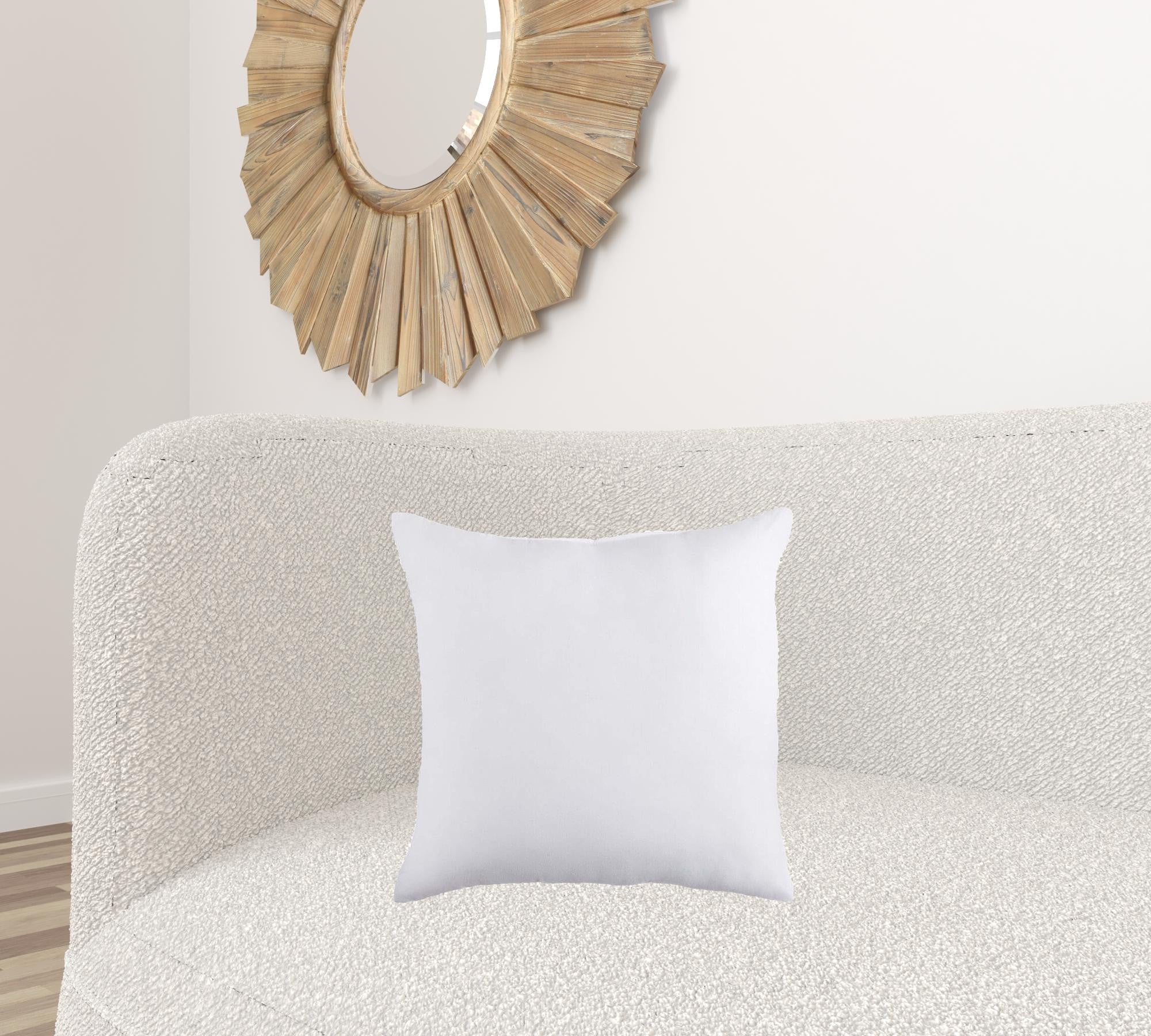 18" X 18" White Blown Seam 100% Cotton Throw Pillow Insert-2