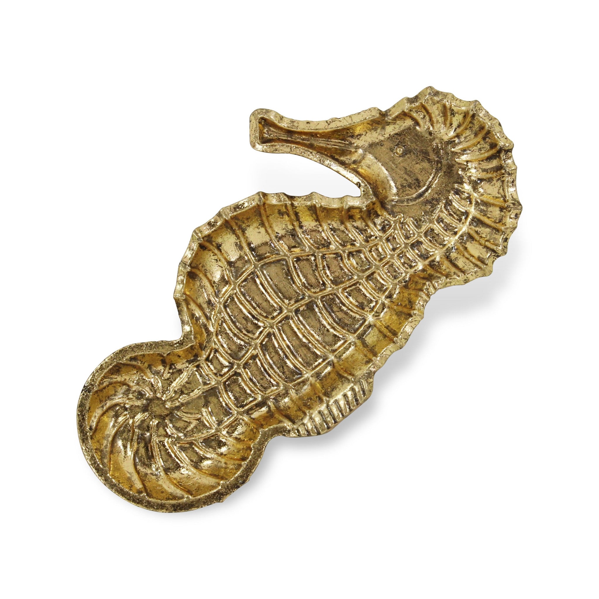 10" Gold Sea Horse Cast Iron Vanity Tray-3