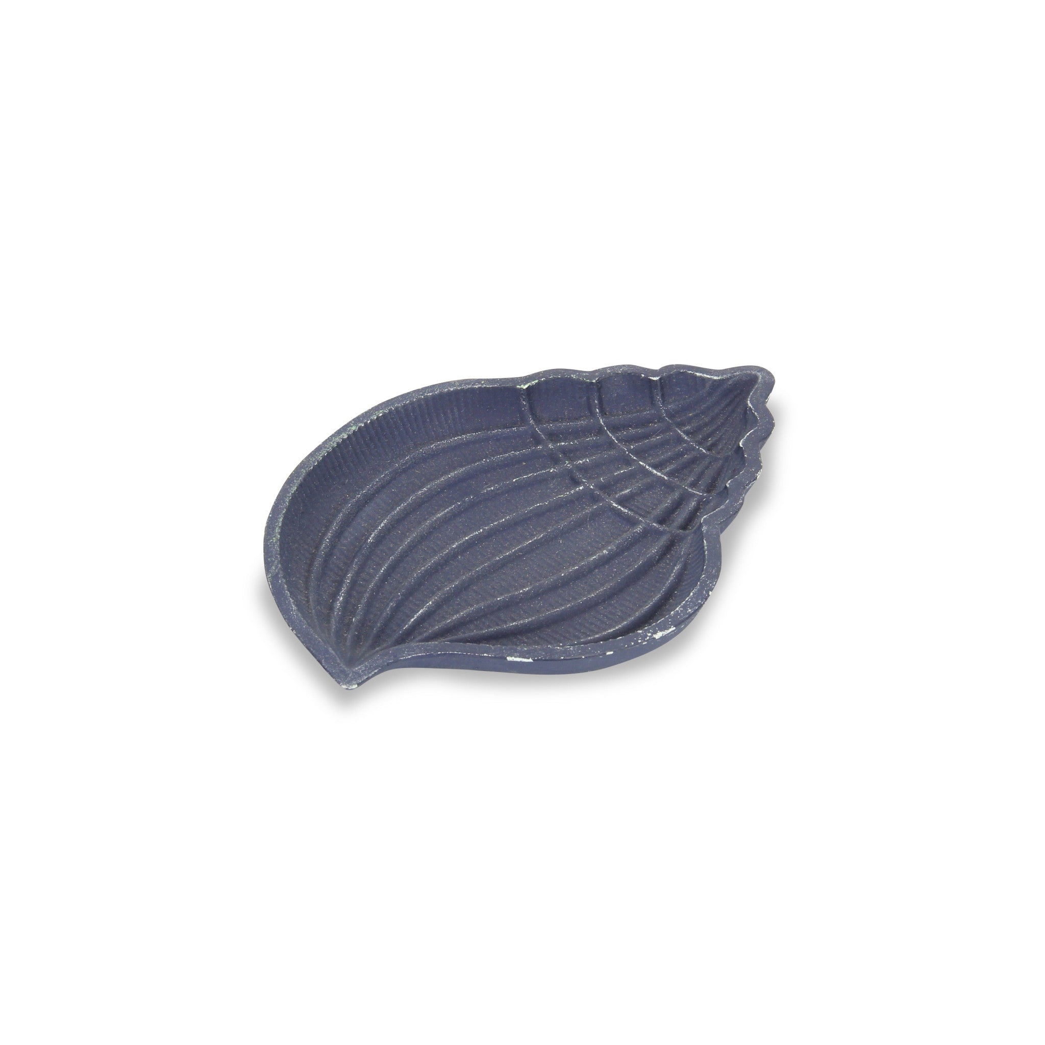 6" Blue Conch Shell Cast Iron Vanity Tray-1