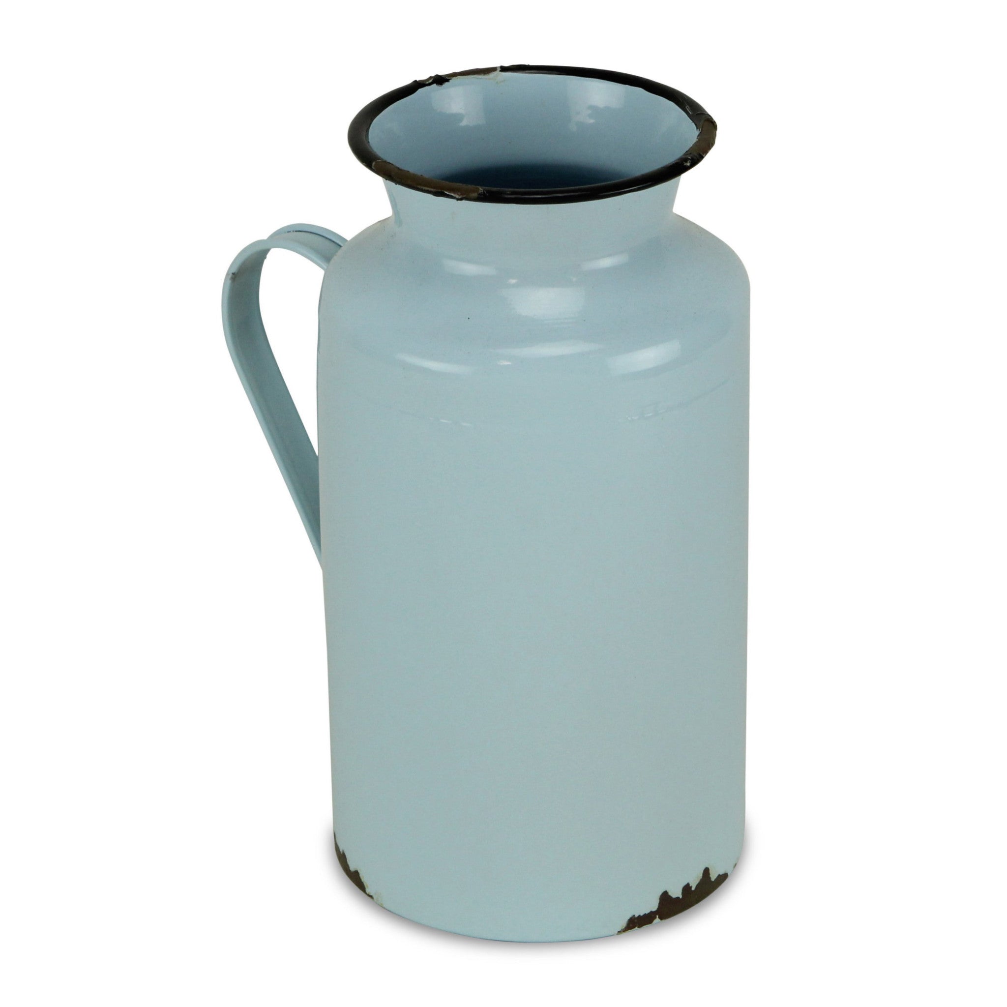 10" Blue and Black Metal Rustic Decorative Water Jug-4