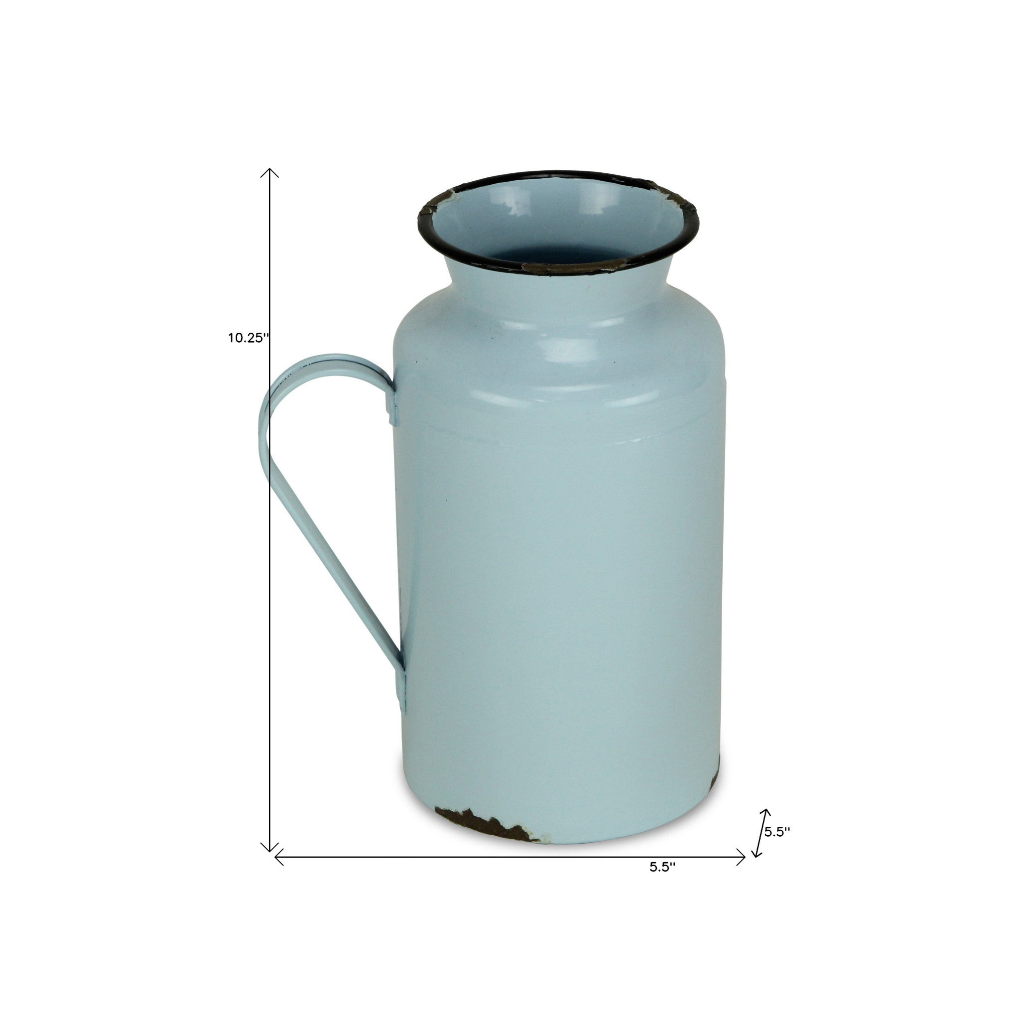 10" Blue and Black Metal Rustic Decorative Water Jug-5