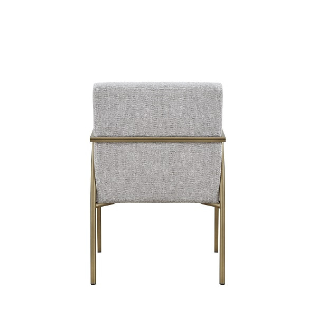 Light Gray And Brass Upholstered Fabric Dining Arm Chair-3