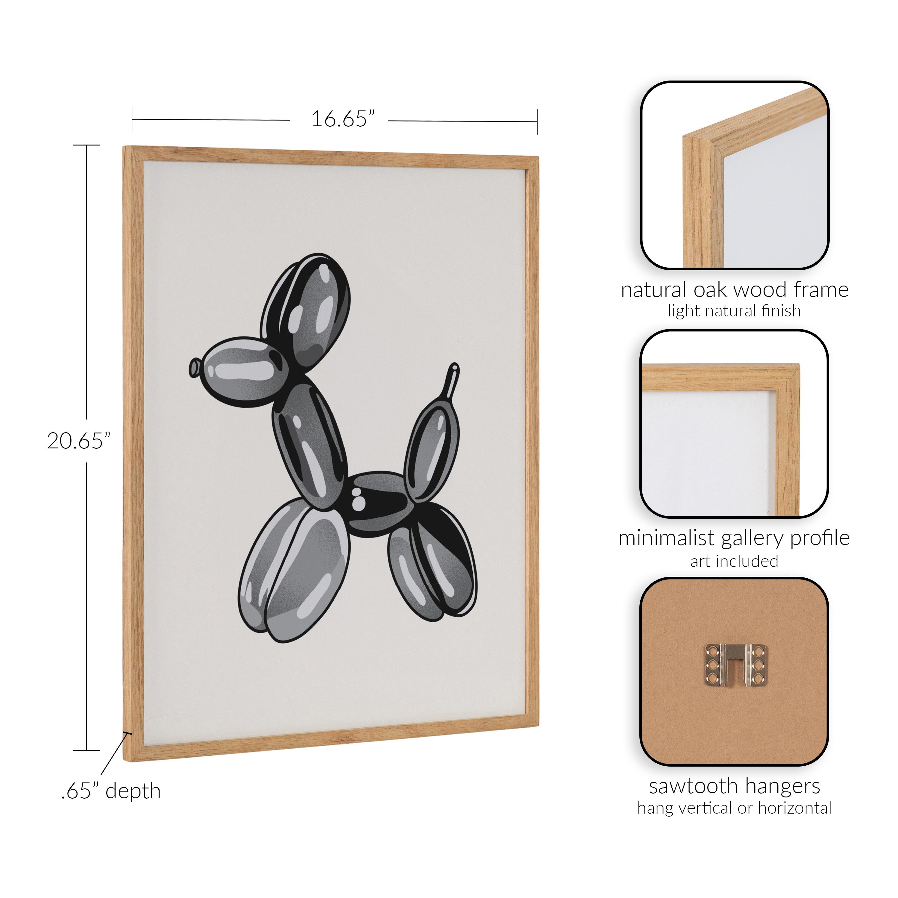 Gallery Black Bubble Balloon Dog Animal Print by The Creative Bunch Studio