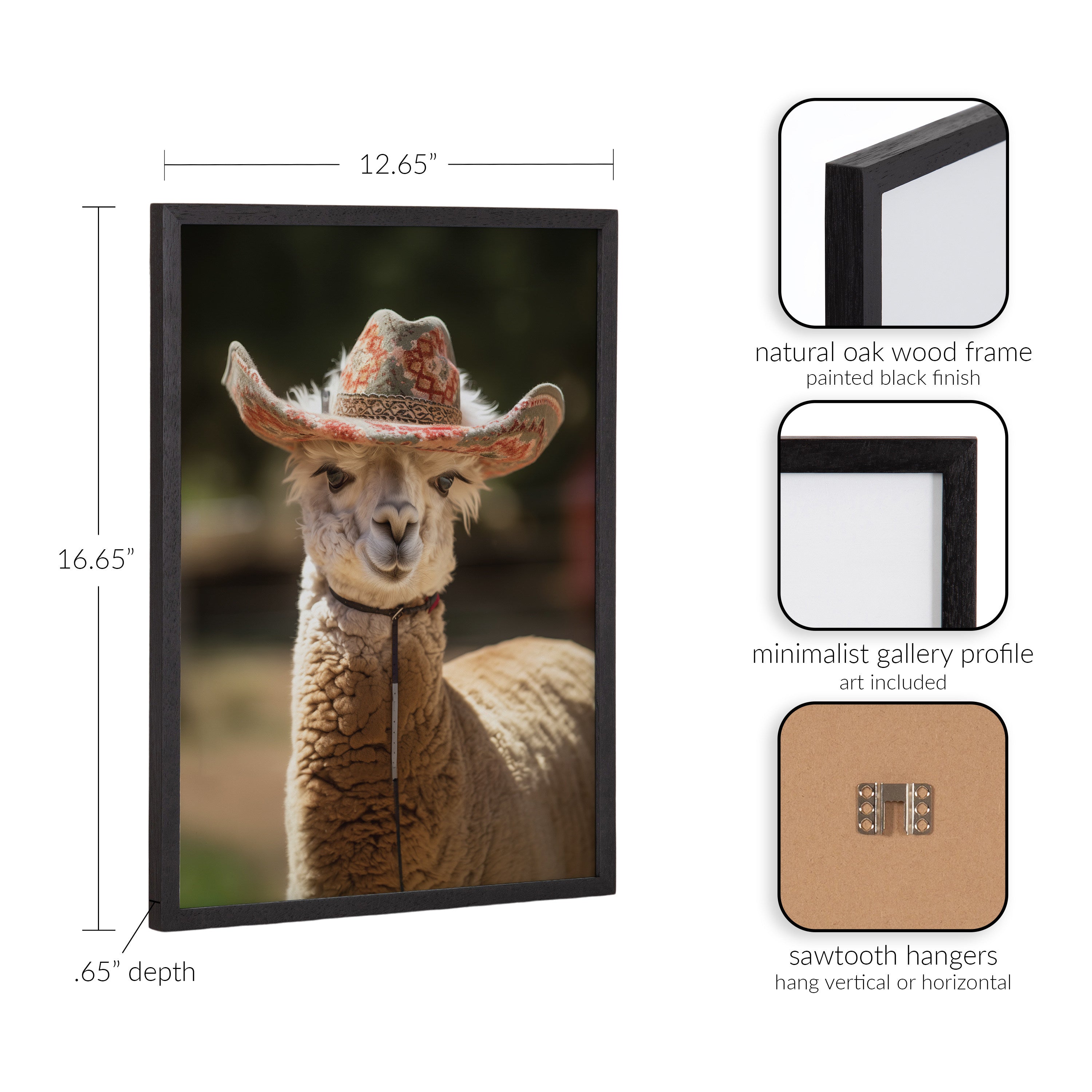 Gallery Boho Llama Alpaca Wearing A Western Cowgirl Hat Print by The Creative Bunch Studio