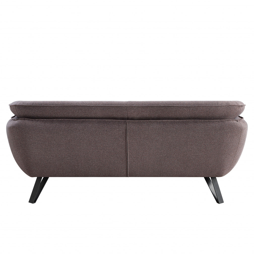 78" Gray Linen Sofa With Black Legs-4