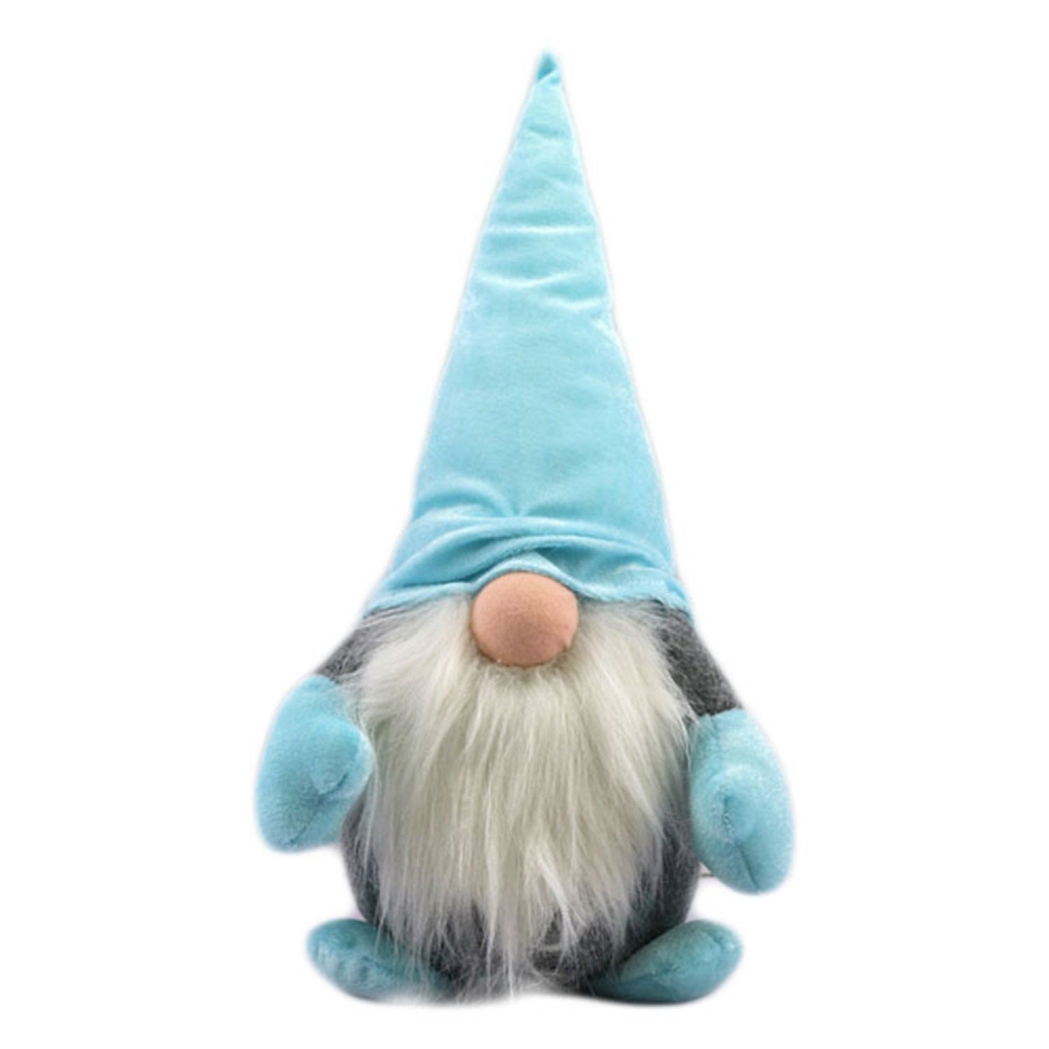 15" Blue and Gray Fabric Standing Gnome-0