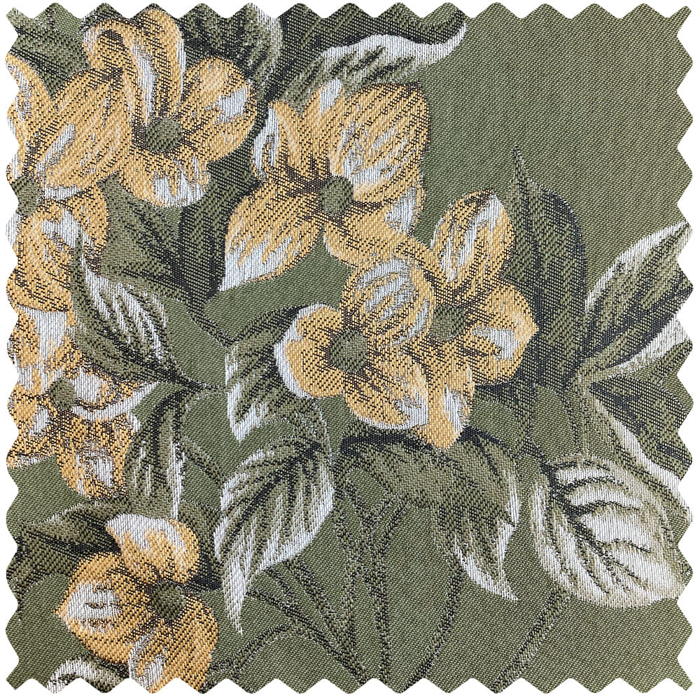 Cheyenne Green Bold Peony Floral Jacquard Curtains