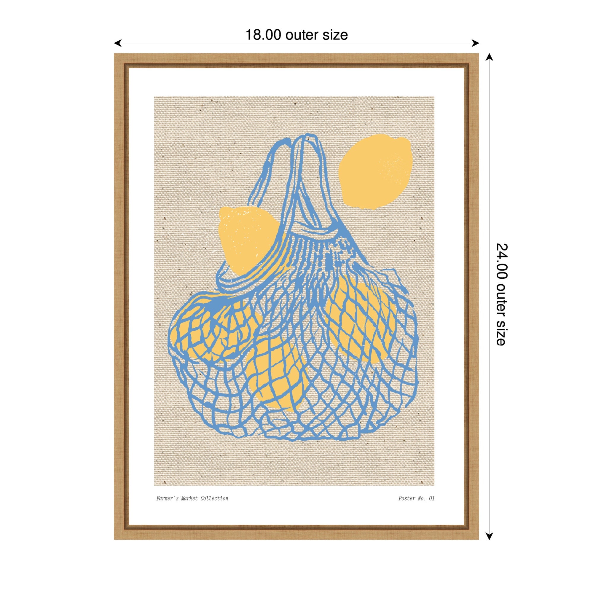 Fruit Farmers Market Print No 1 Lemons by The Creative Bunch Studio Framed Canvas Wall Art Print