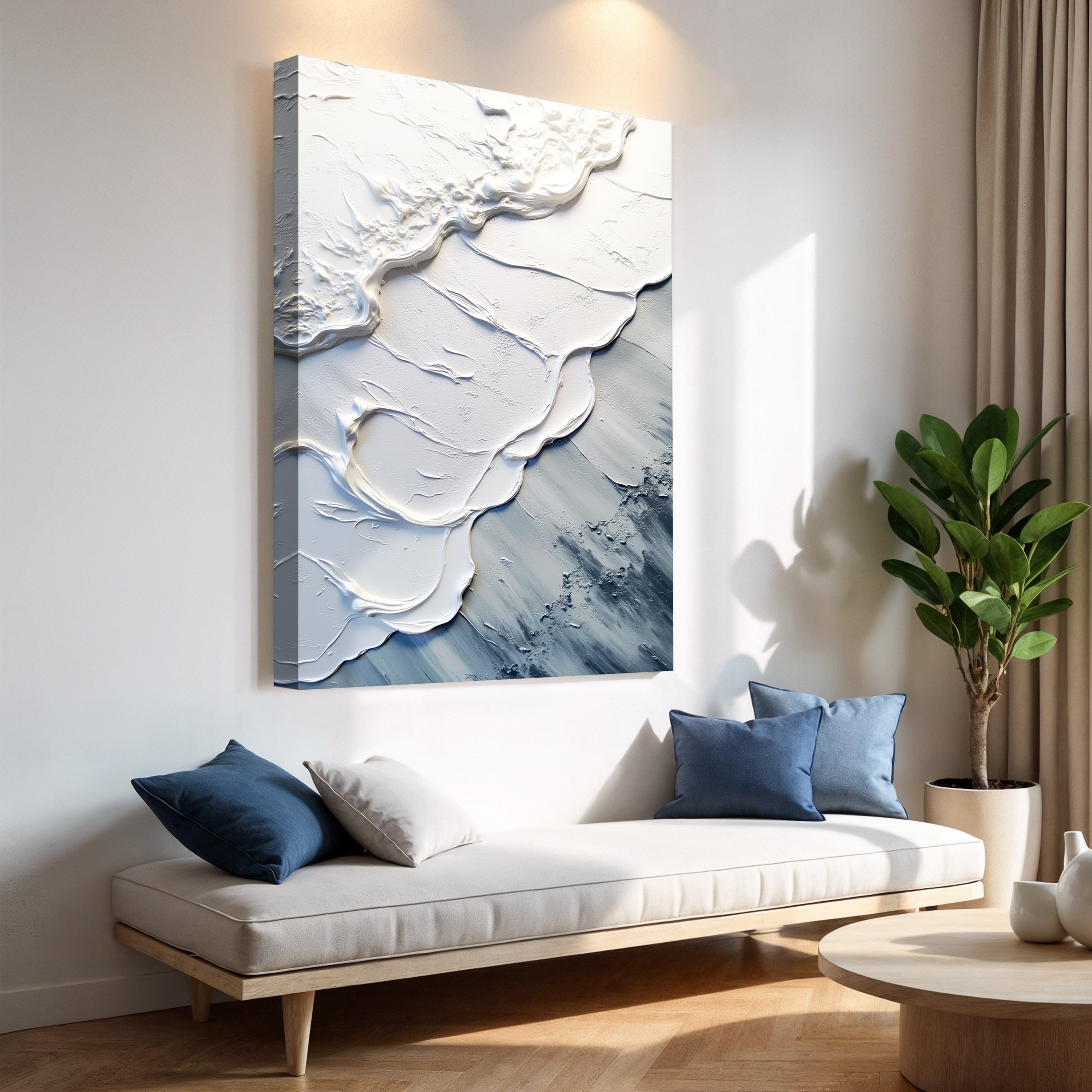 Abstract Minimalist Wave Impasto Wall Art II