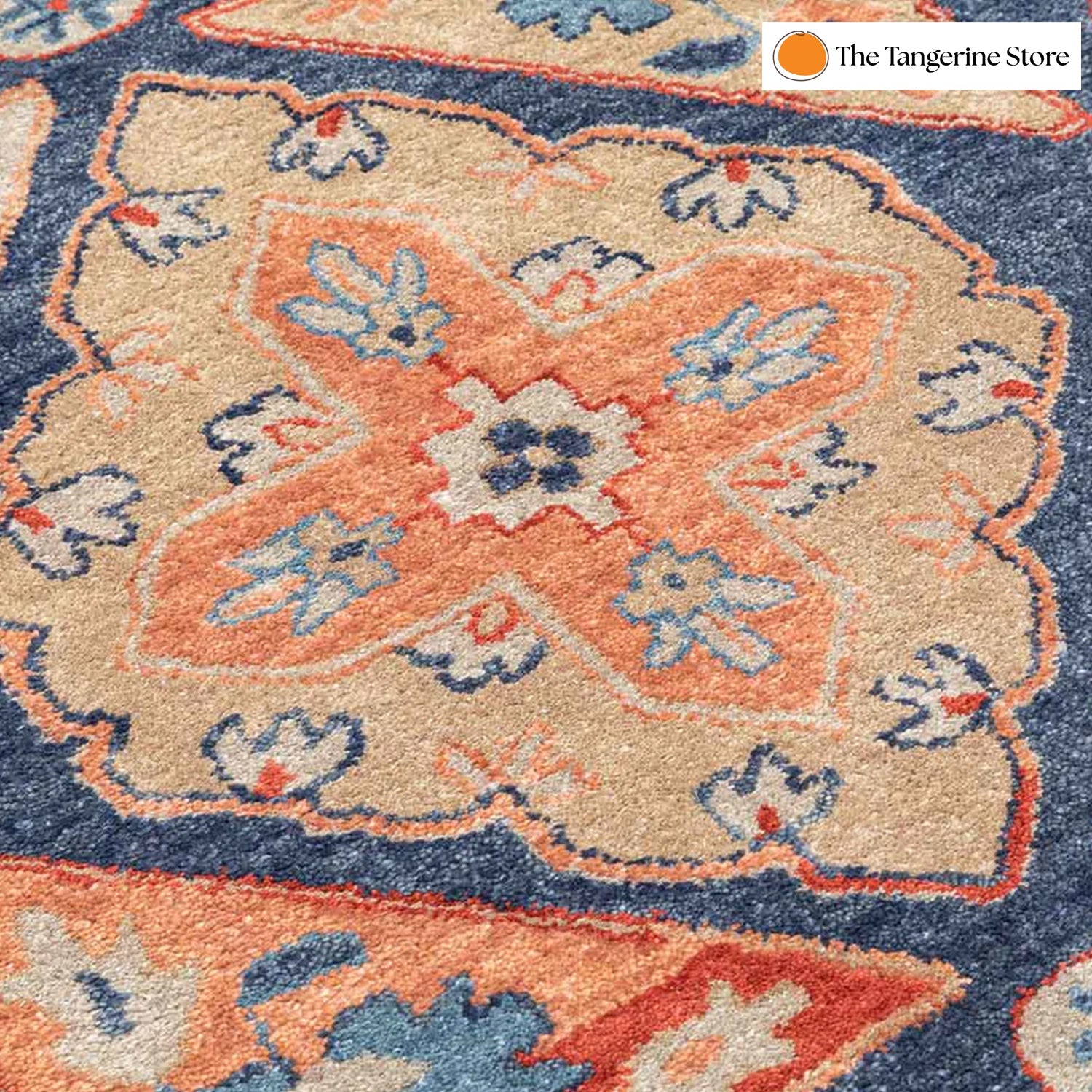 Handcrafted Rug/Carpet | Pure Wool | Hand Tufted | High Pile | High Density | Yarn Dyed | Blue Color-3