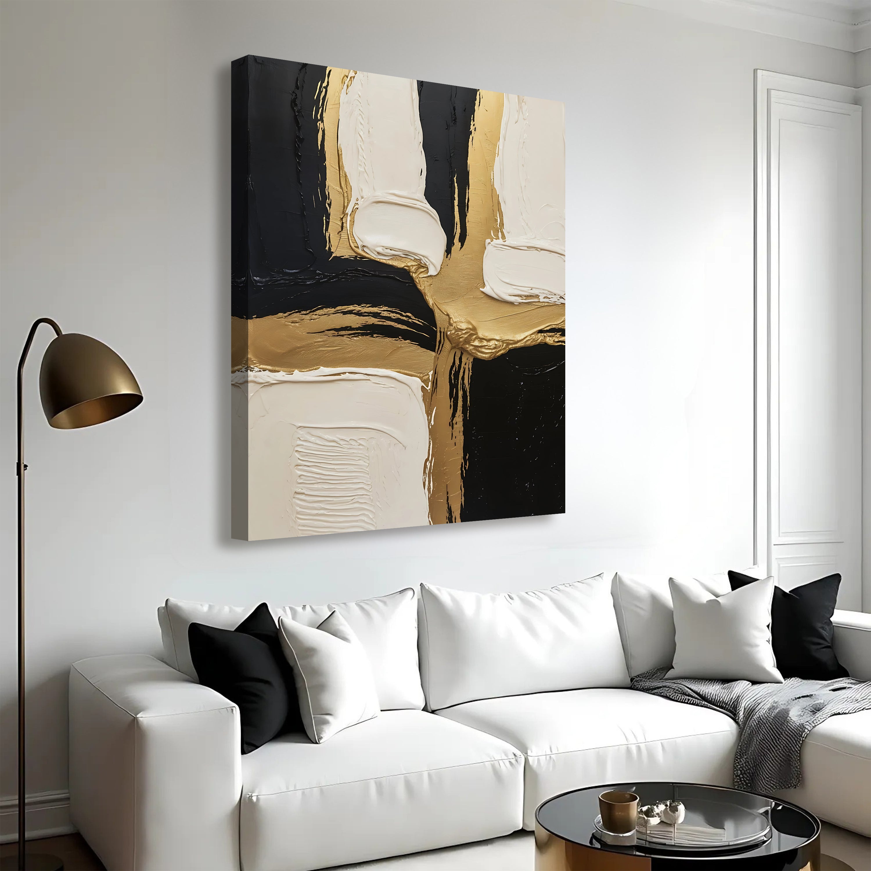 Black White and Gold Wall Art