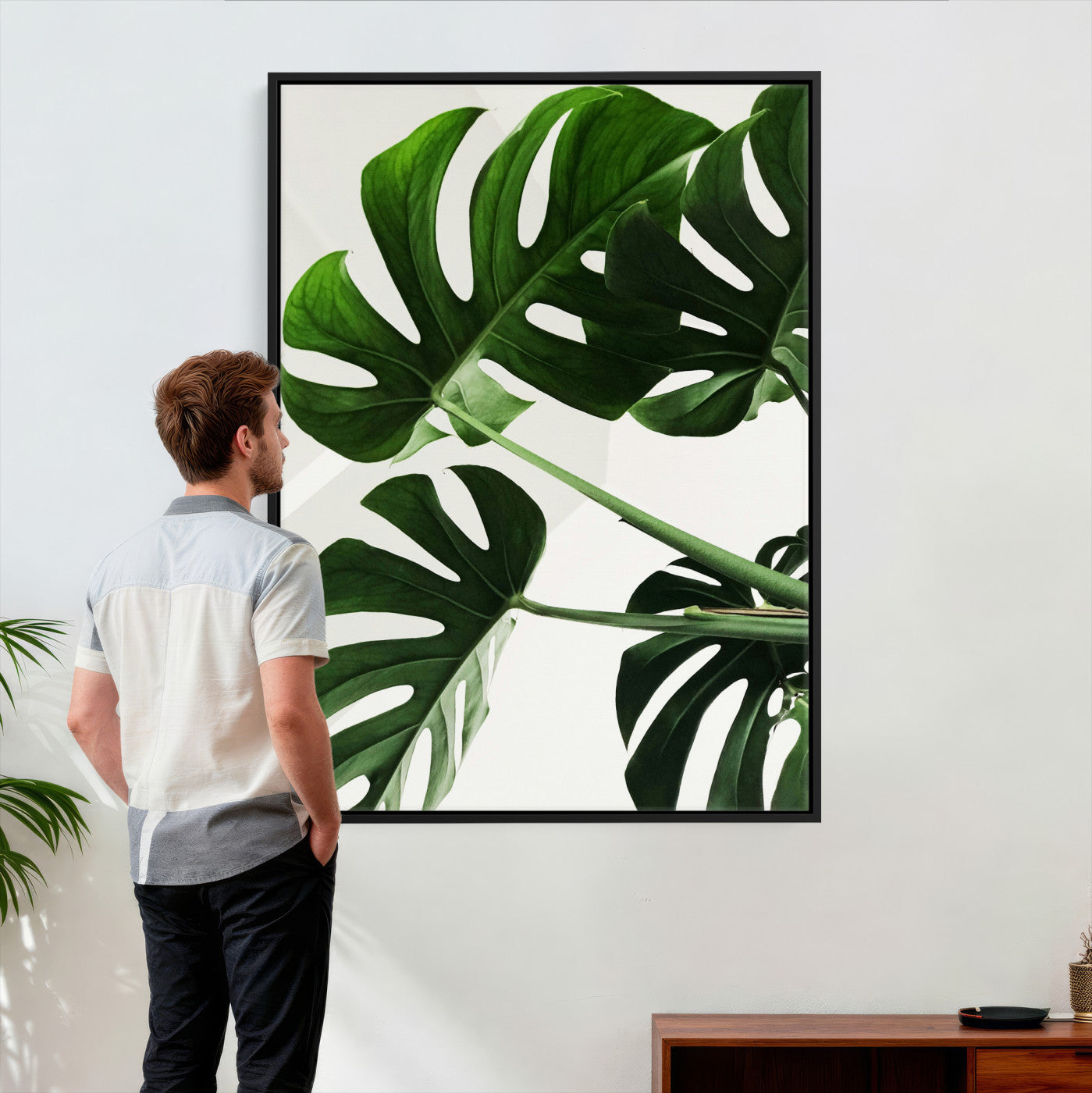 Abstract Teal Blue Wall Art Canvas Print, Modern Abstract