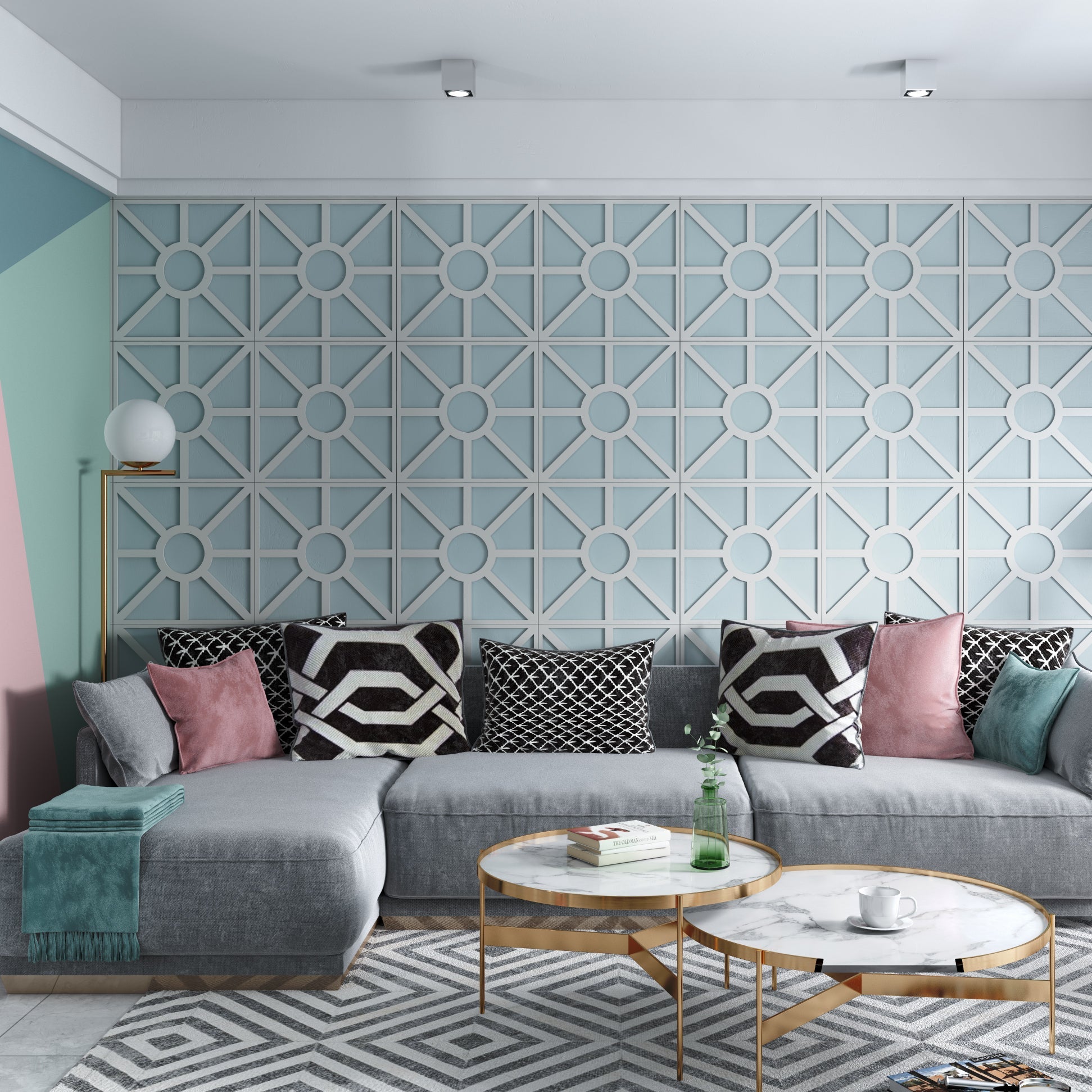 3D Wall Panels Geometric Square-0