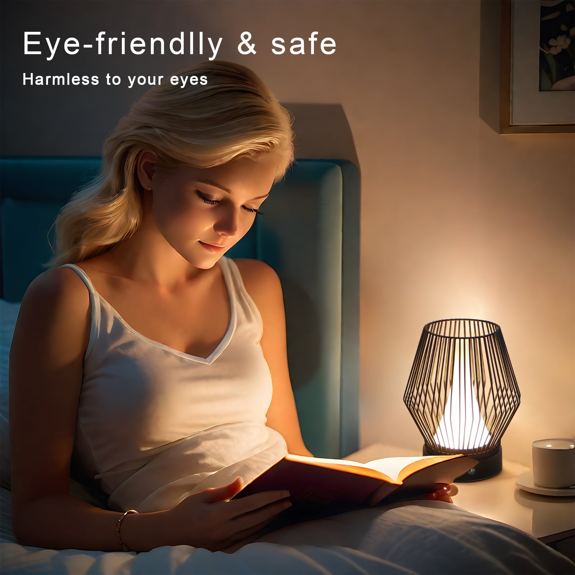 TRIROCKS Portable Cordless Lantern Outdoor Table Lamp Rechargeable Lantern 3000mAh LED Battery Operated Table Lamps Easy 3-Step Touch Dimmable Outdoor Night Lamp Lantern for Home Bedroom(Black)-4