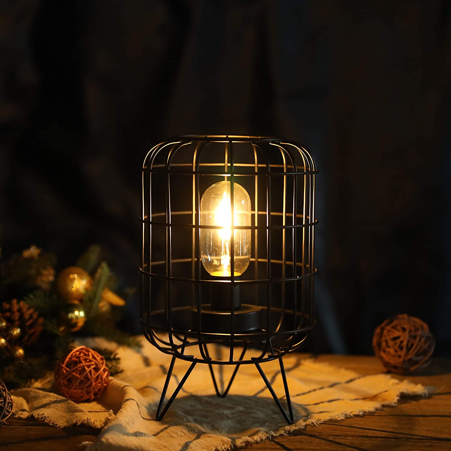 10''High Battery-Powered Metal Table lamp-0