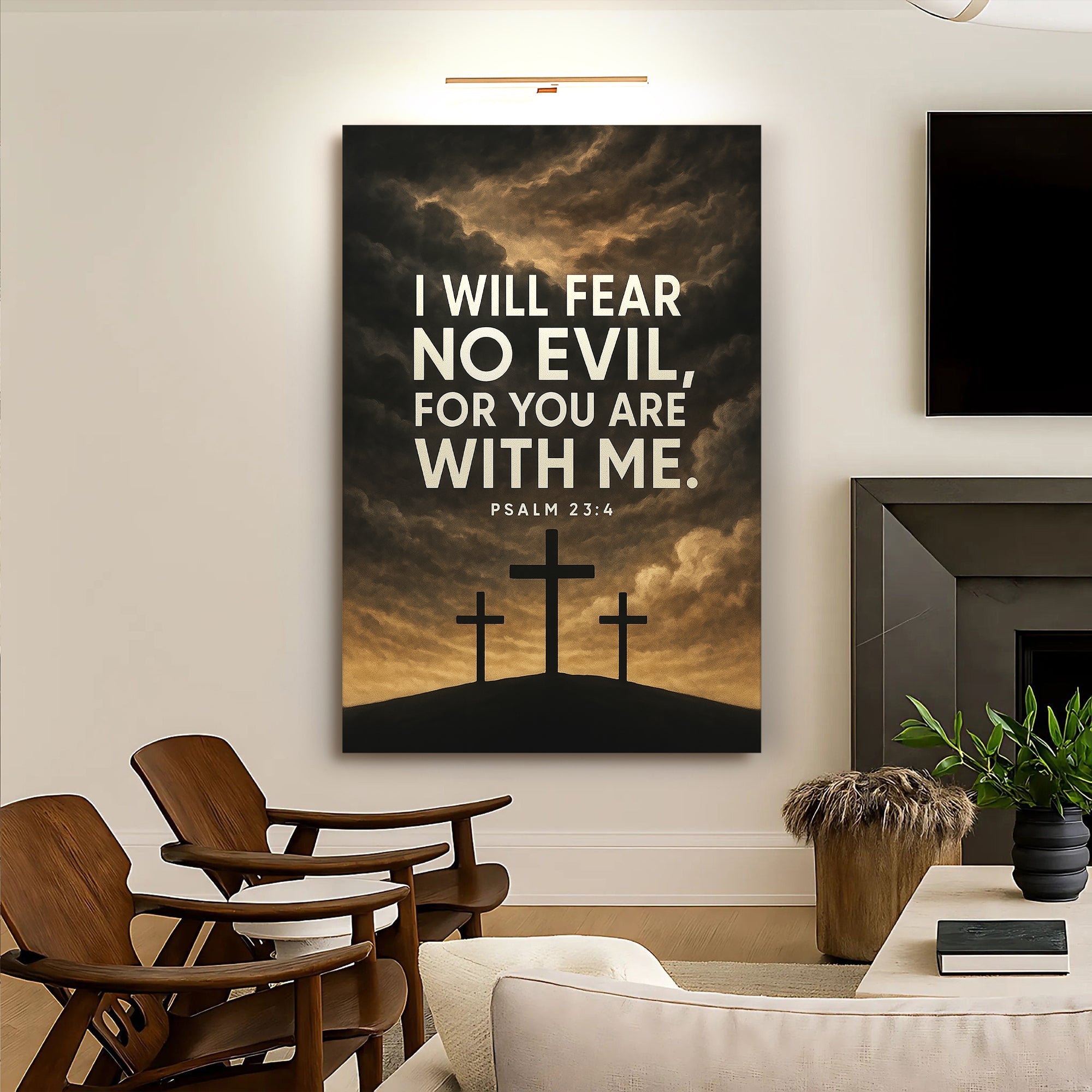 Fear No Evil For You Are With Me - Psalm 23:4 Faith Wall Art