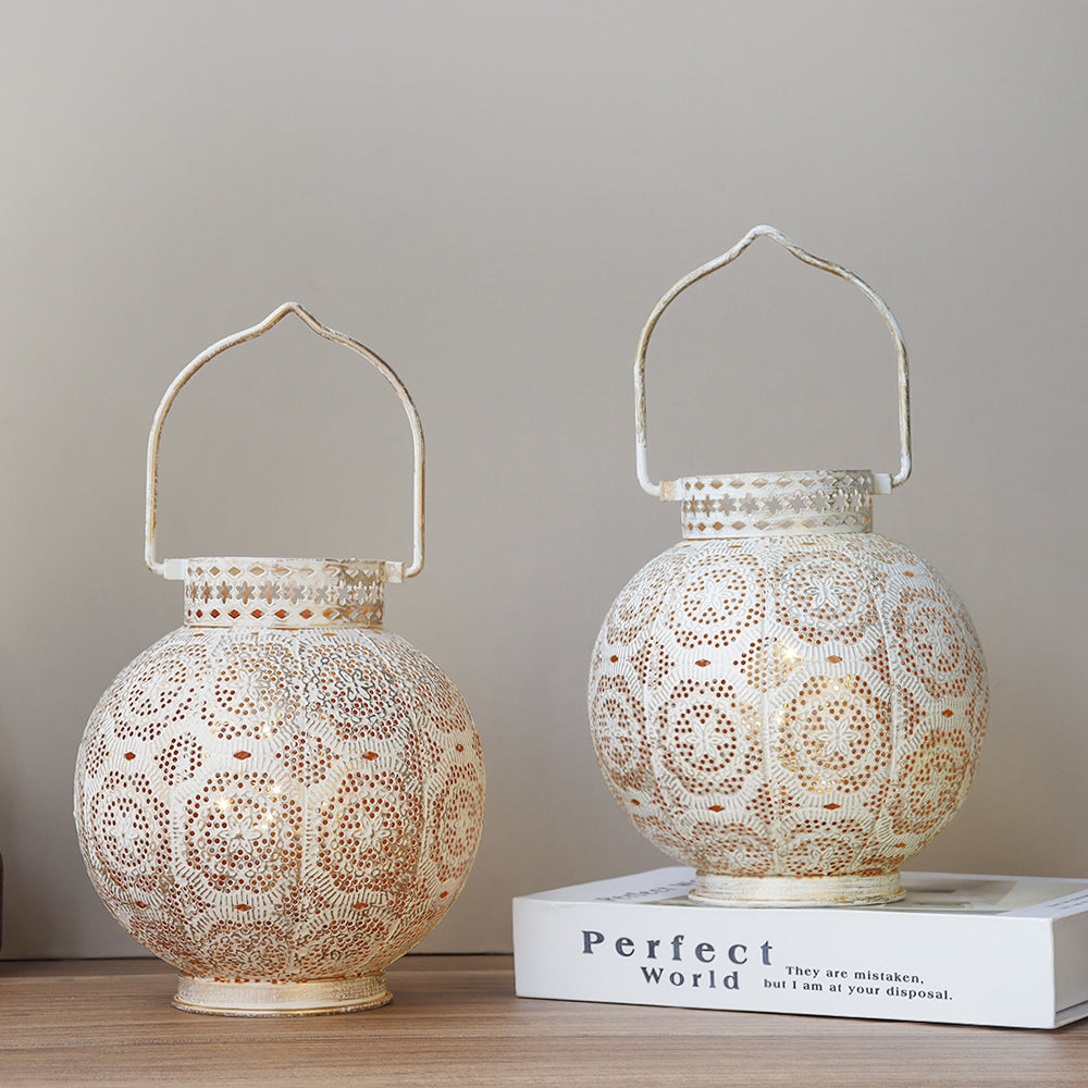 2 Set of 7'' High Battery Powered Cordless Lamp (White)-4