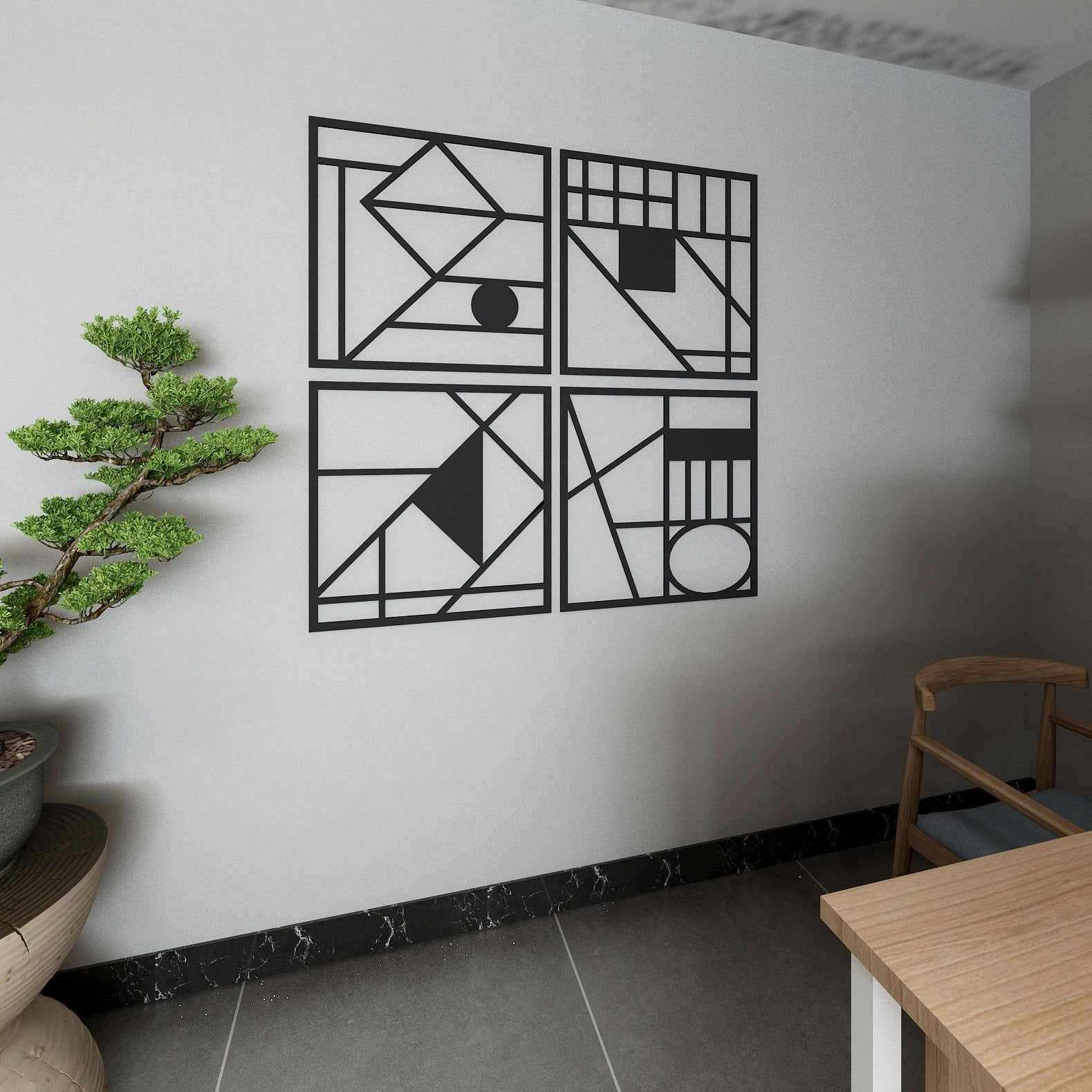 Geometric Composition 3D Wall Art-2