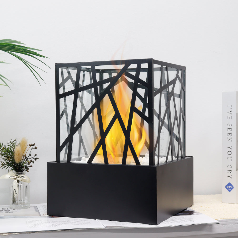 JHY DESIGN Portable Fire Pit Bowl 29cm H – Clean-Burning Bio Ethanol, Ventless, Indoor/Outdoor-2