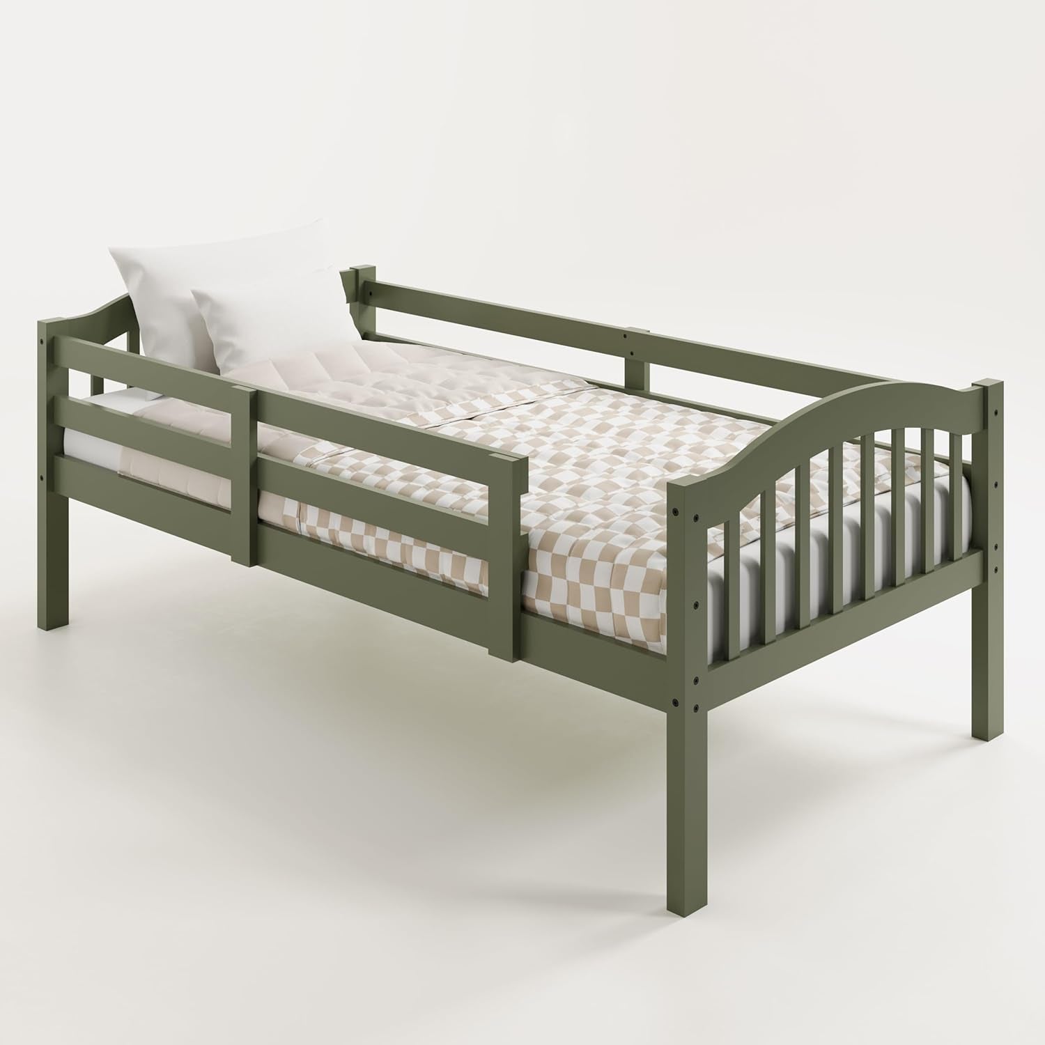 Olive Twin Over Twin Bunk Bed Converts To Two Beds