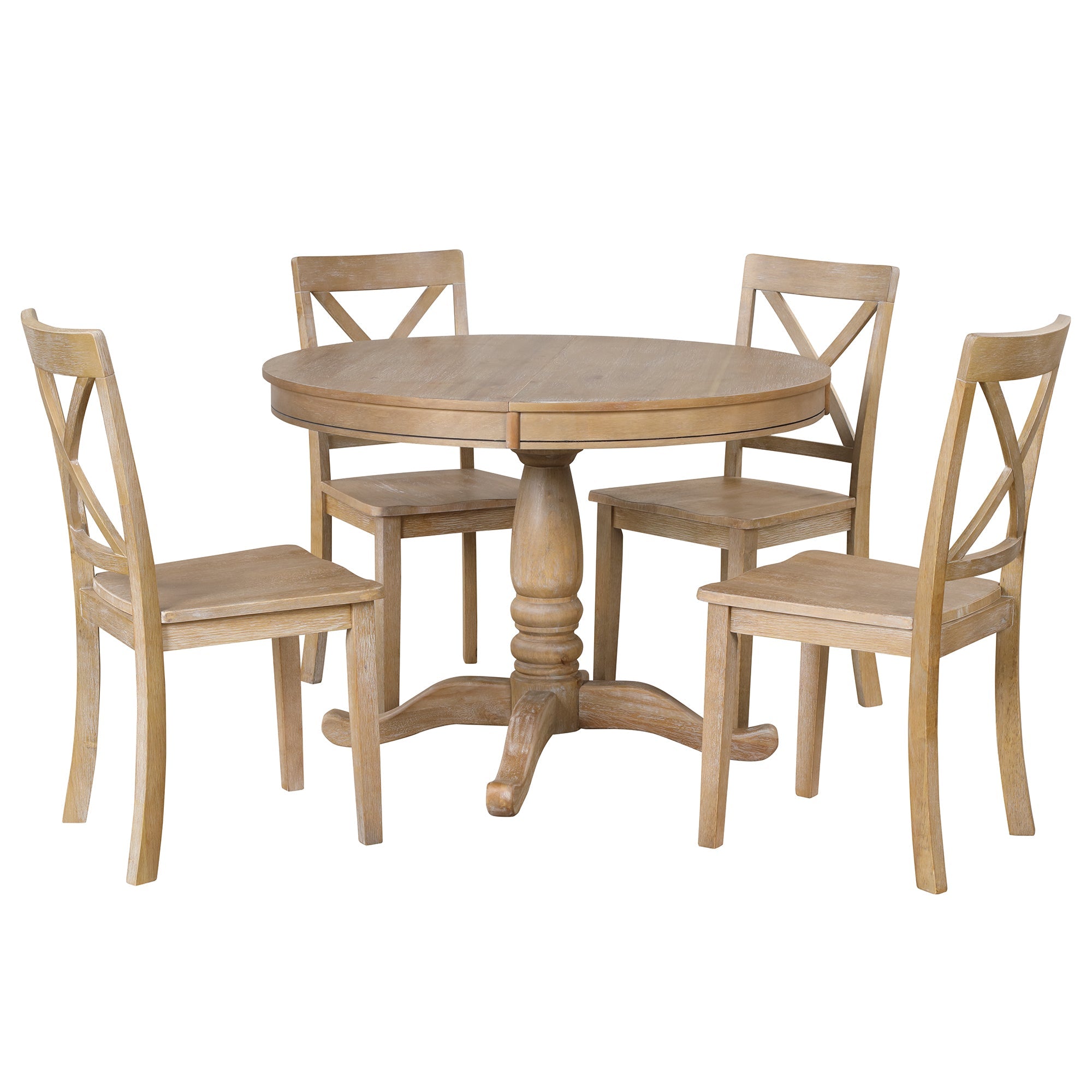 5 Piece Kitchen Table Set for Dining Room ( 4 Chairs + 1 Round Table)