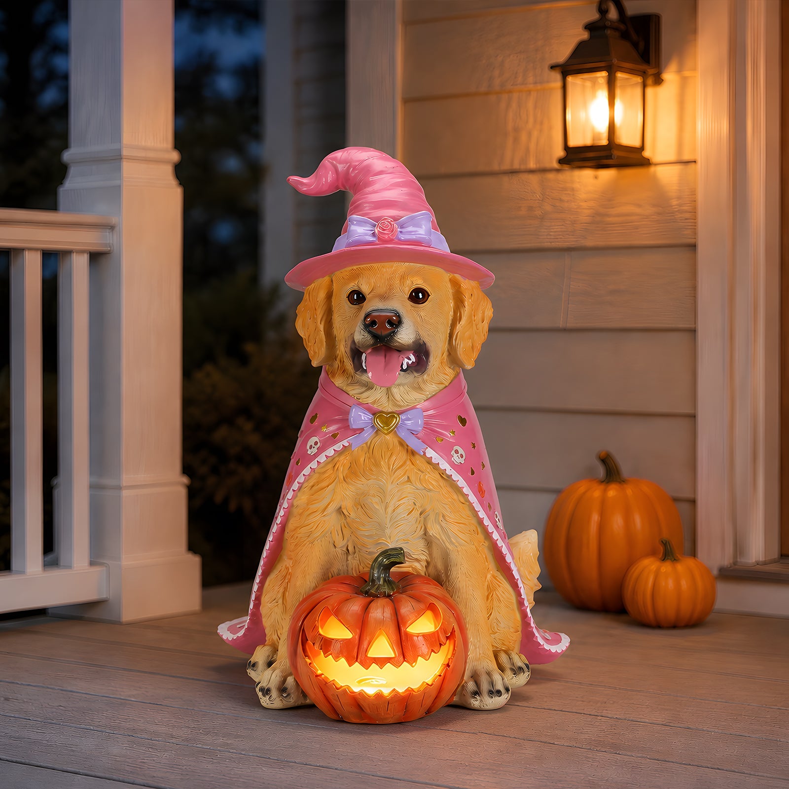 Halloween Golden Retriever Dog Statue