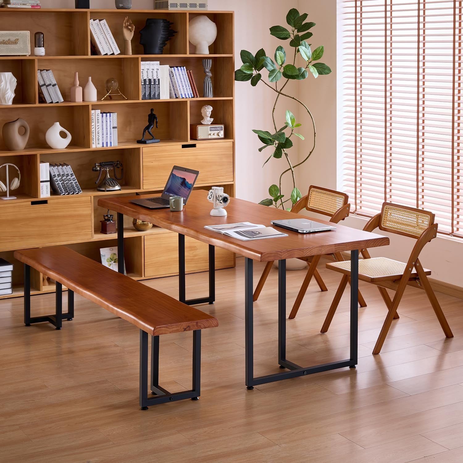 Solid Wood Desk For Restaurant And Office 62 Inch Brown