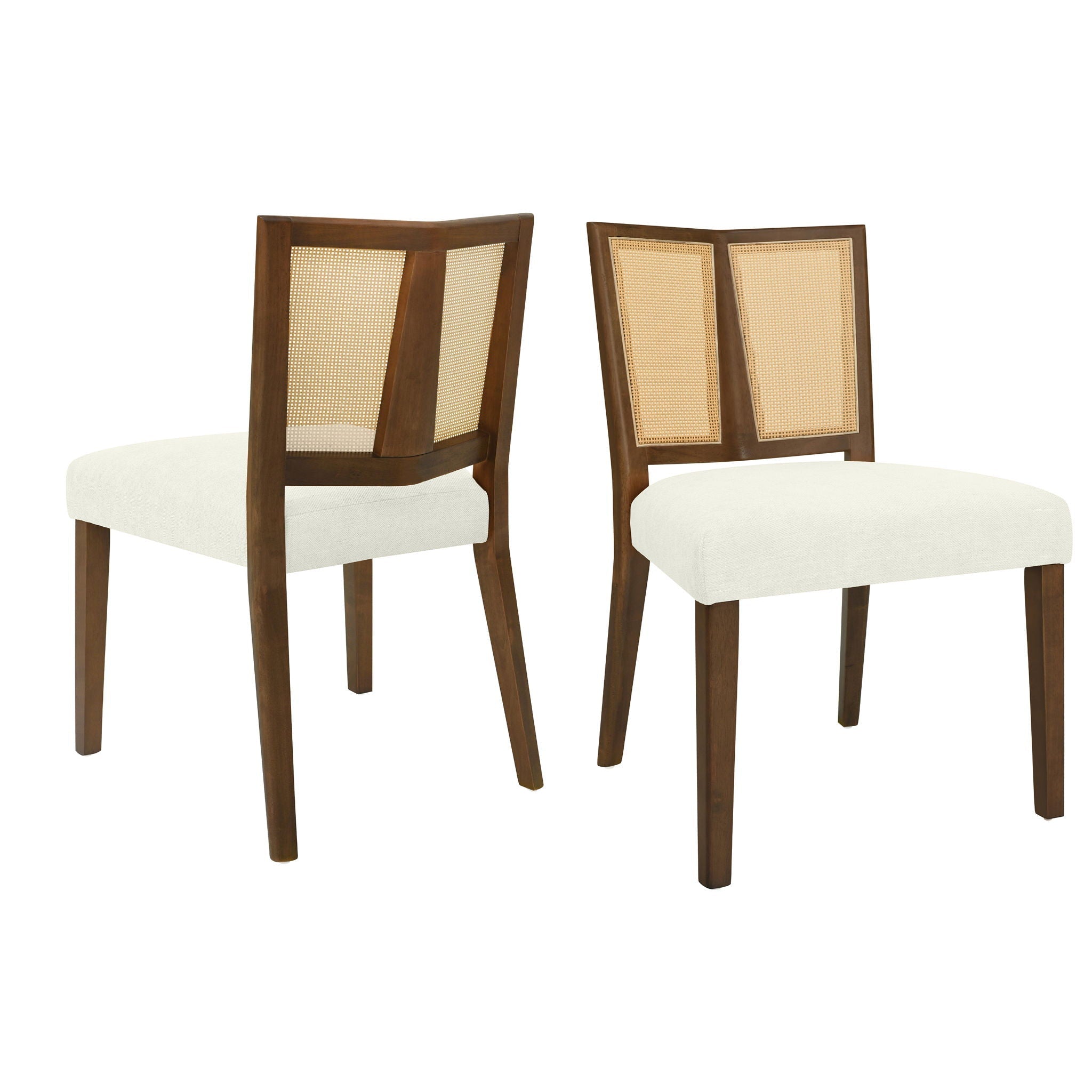 Mid Century Rattan Dining Chair Without Arms Set