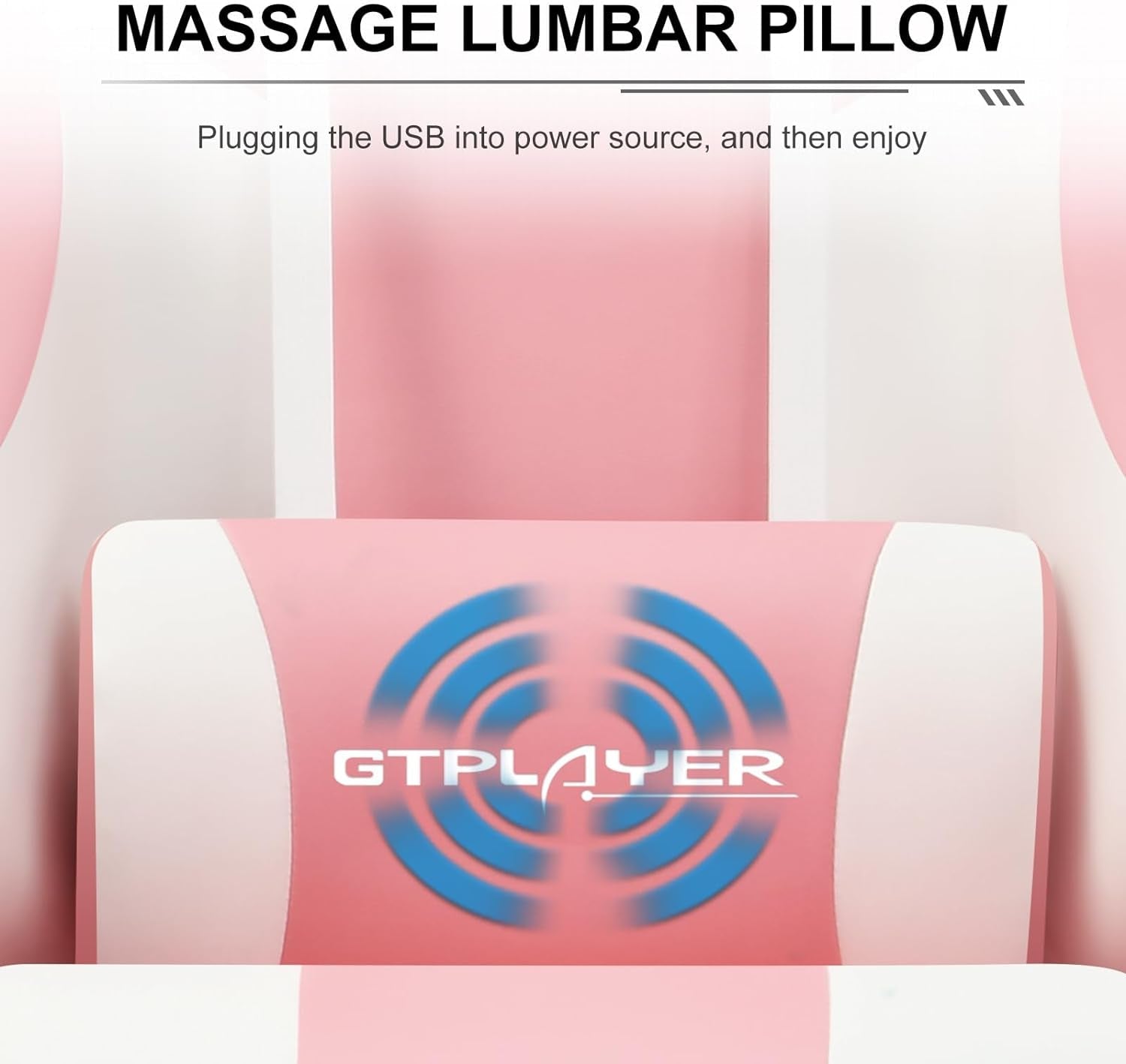 Pink Gaming Chair With Footrest And Lumbar Support Height Adjustable