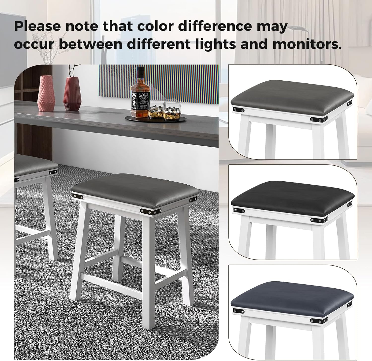 24 Inch Counter Height Bar Stools Set of Two