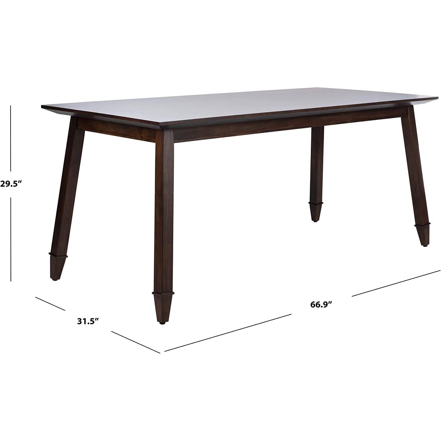 Brayson Walnut Rectangular Dining Table 67 Inch Wide