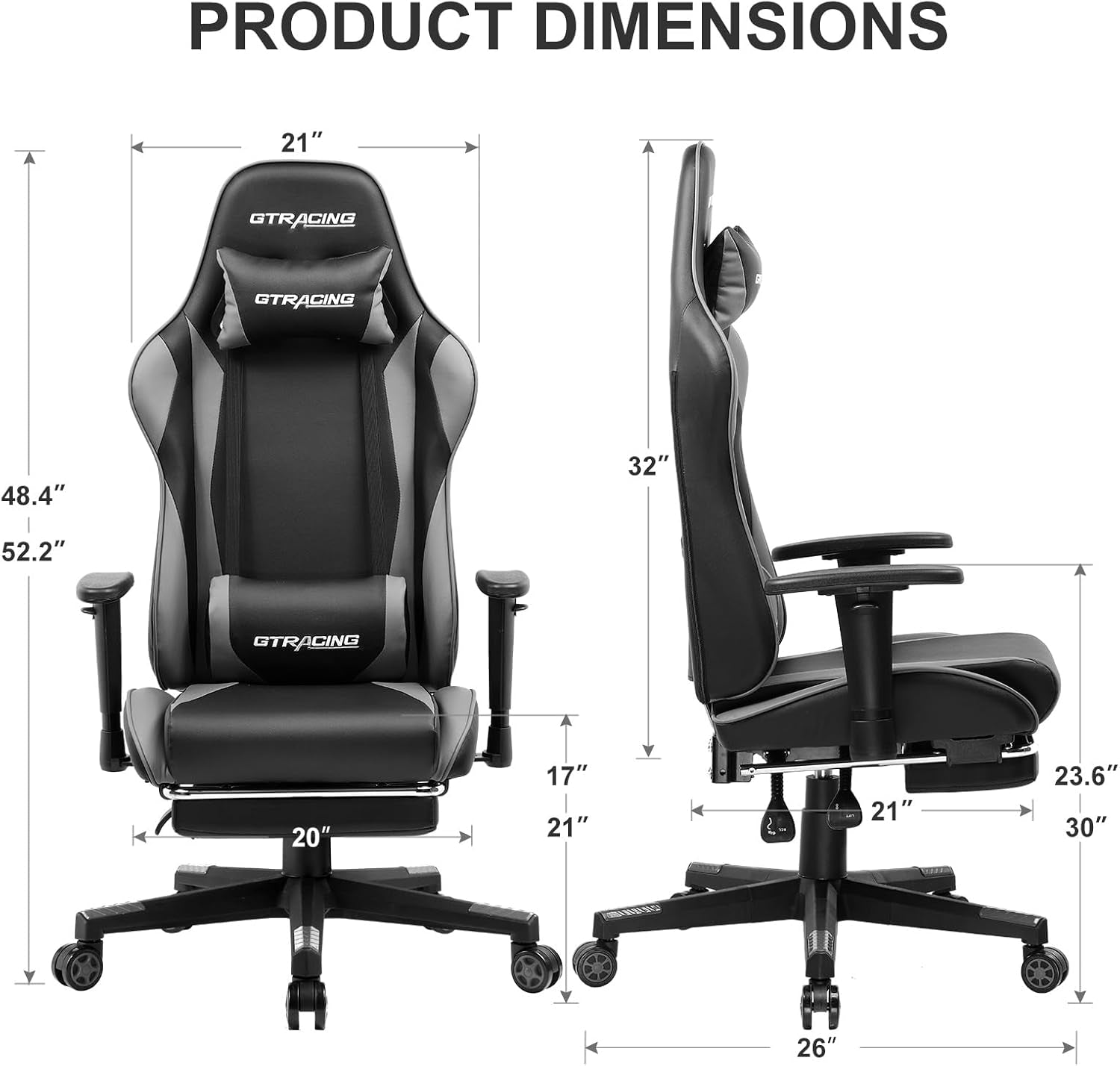 Ergonomic Gaming Chair With Footrest For Long Sessions Gray