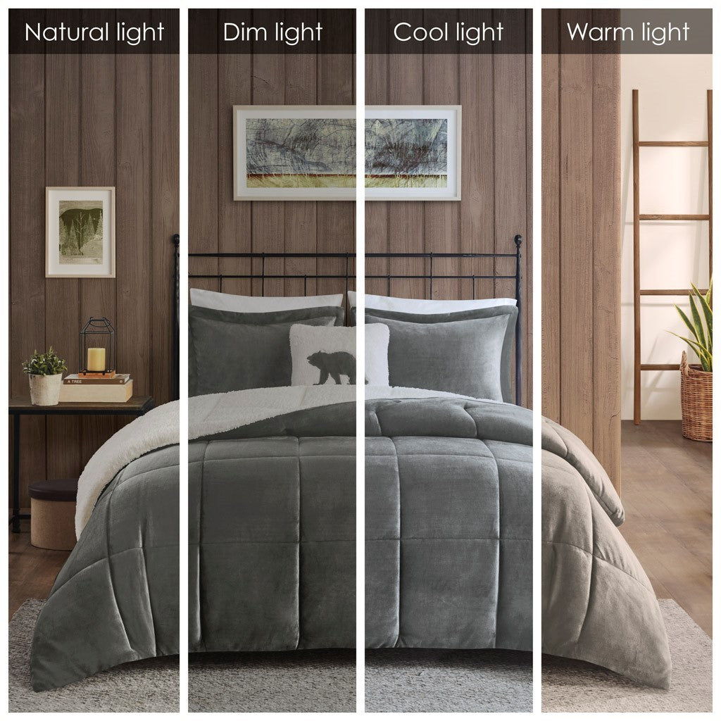 King Plush to Sherpa Down Alternative Comforter Set