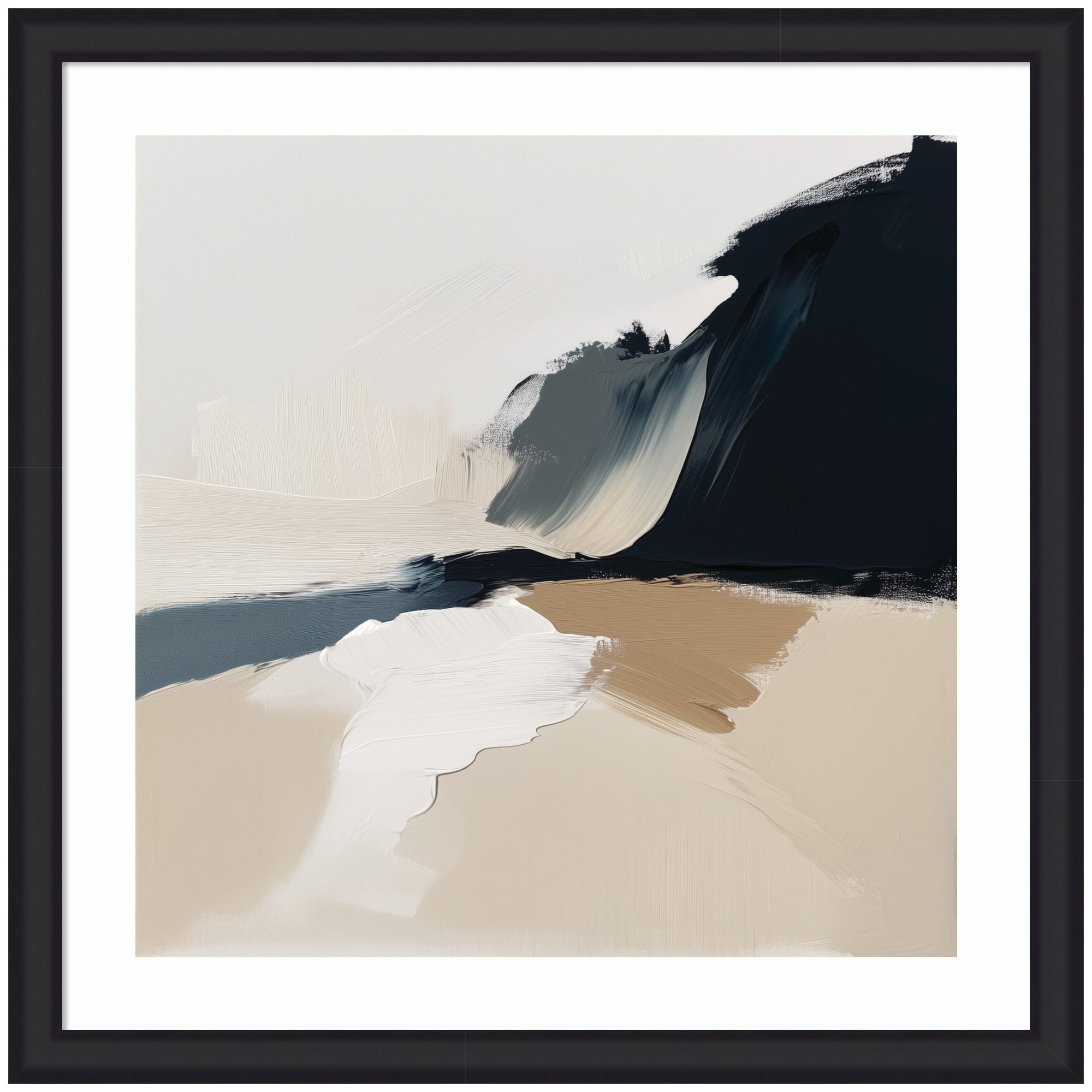 Framed Art Coastal Sand Modern Abstract Landscape II by The Creative Bunch Studio