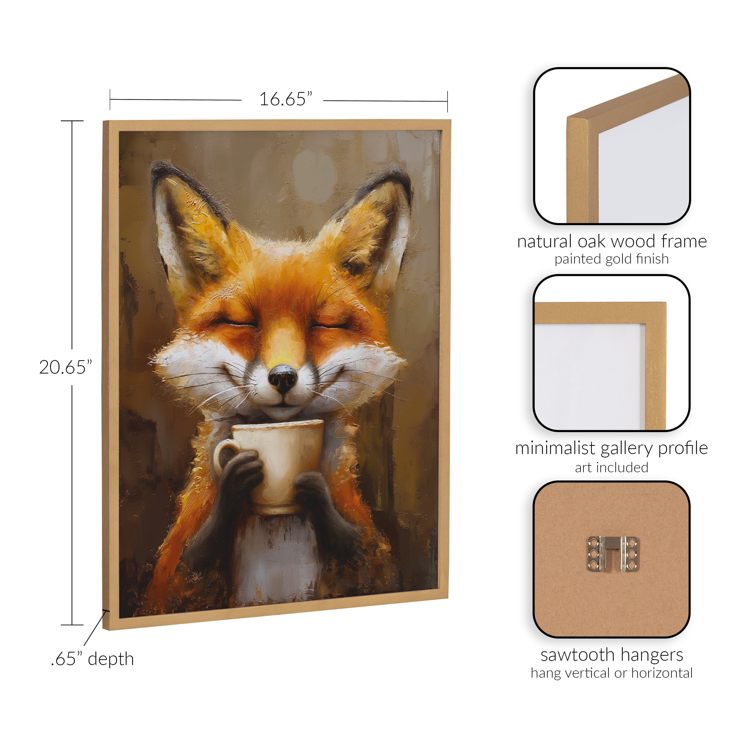 Gallery Happy Fox Traditional Coffee Tea Cup Print by The Creative Bunch Studio