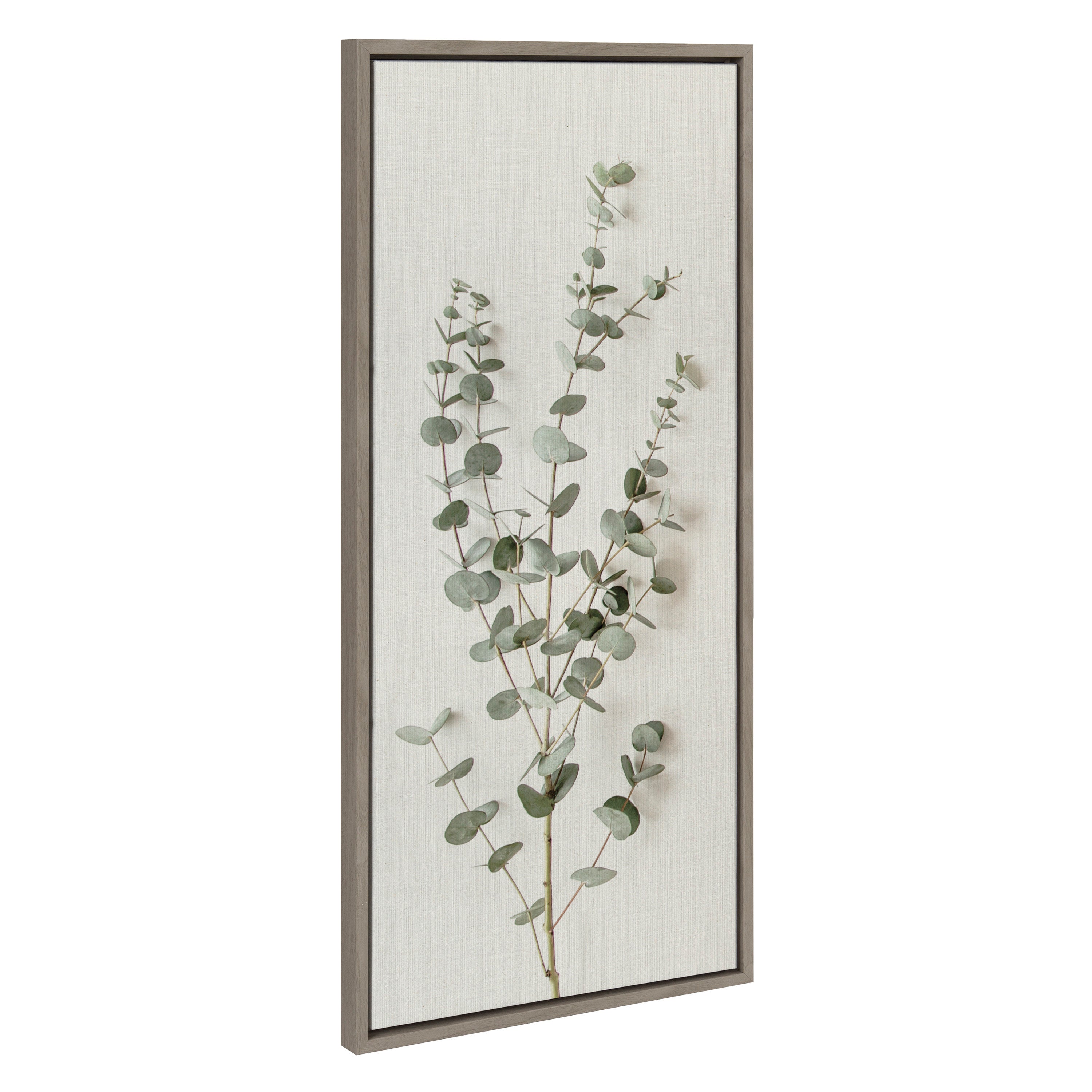 Sylvie Eucalyptus Botanical I Framed Canvas by The Creative Bunch Studio