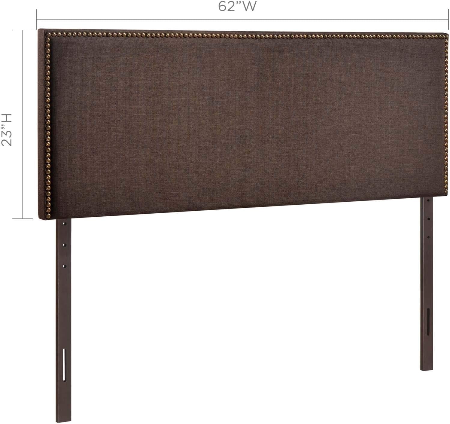 Elegant Upholstered Queen Headboard with Nailhead Trim