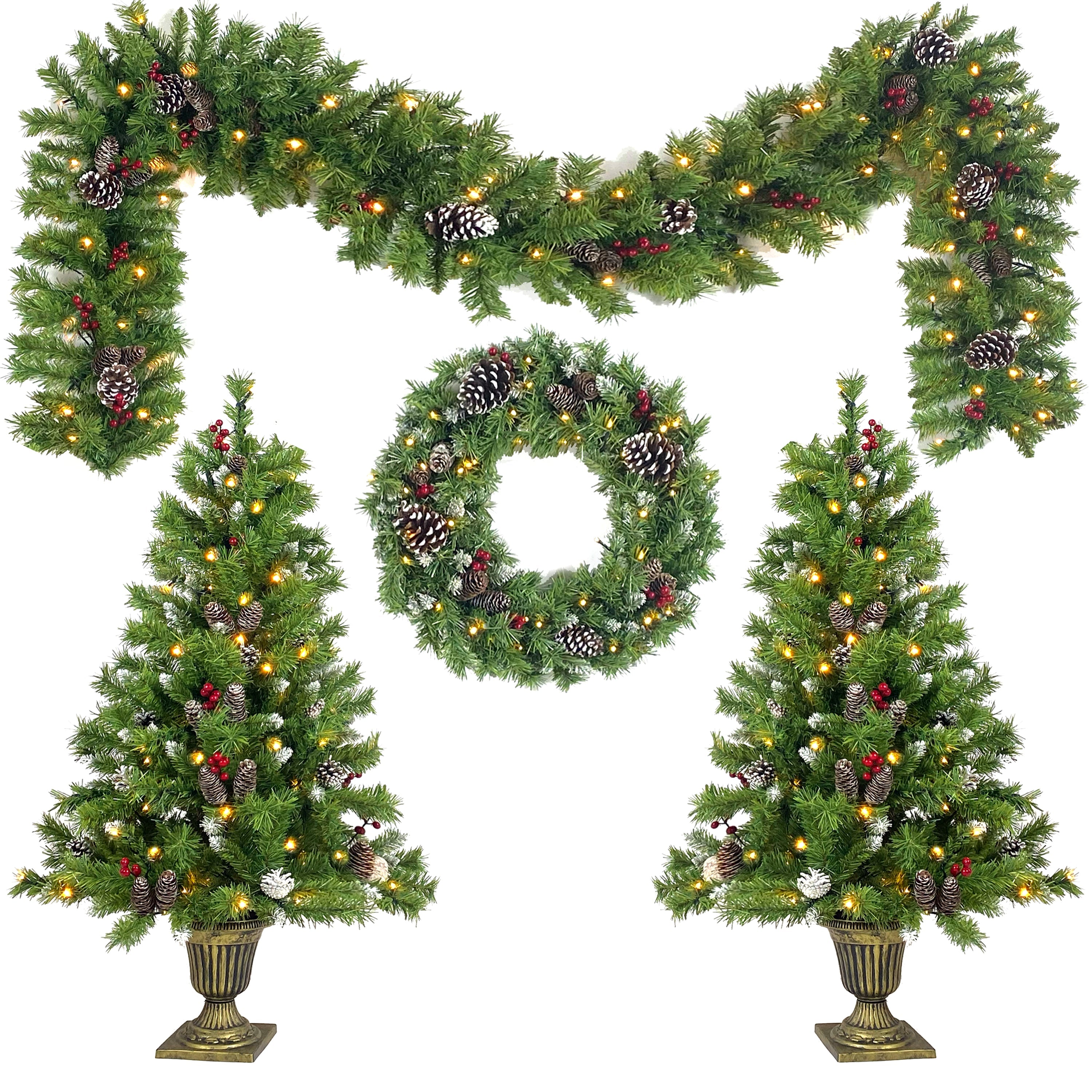 Pre-lit Xmas Tree Artificial  4-Piece Set-3